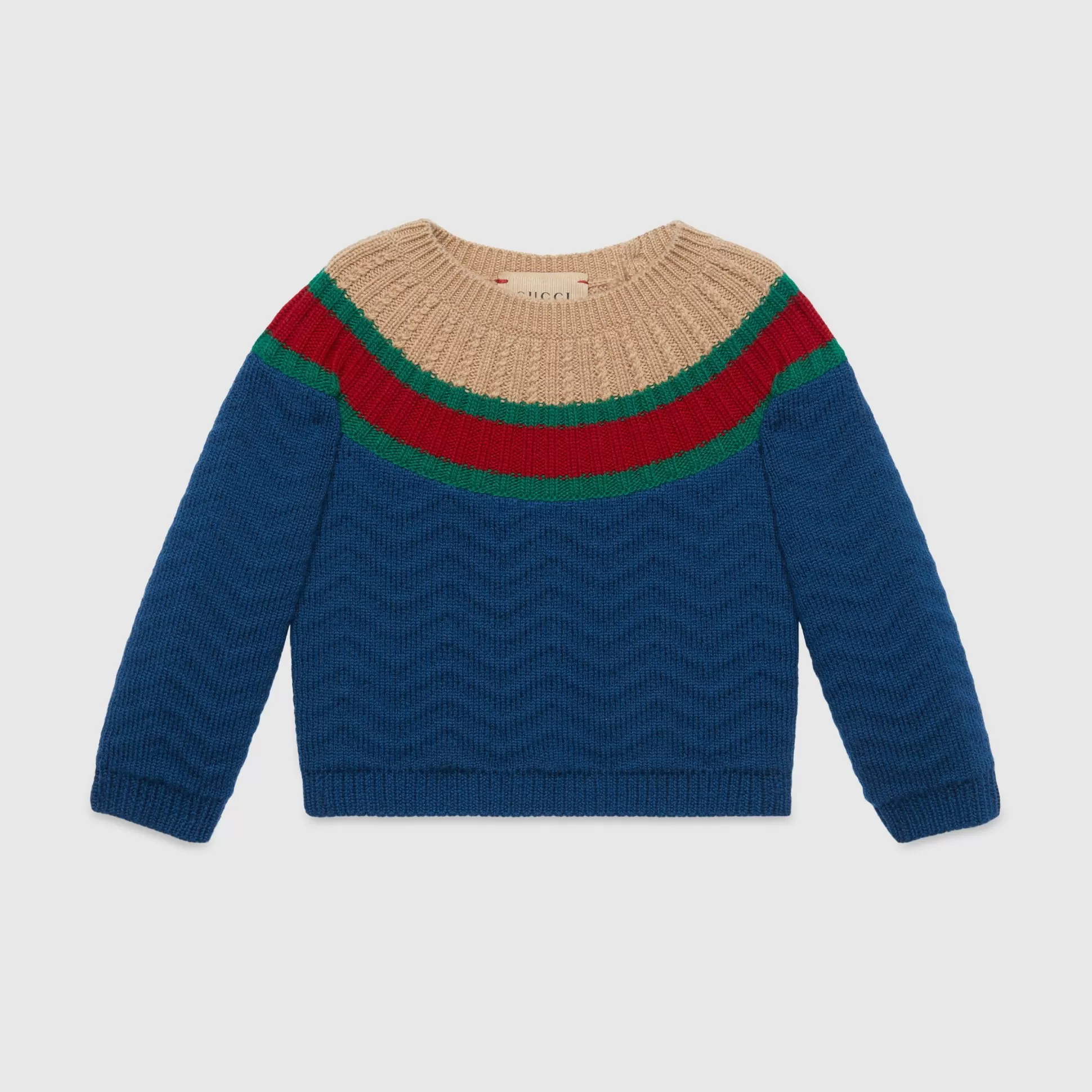 GUCCI Baby Cable Stitch Rib Wool Sweater-Children Boys (0-36 Months)