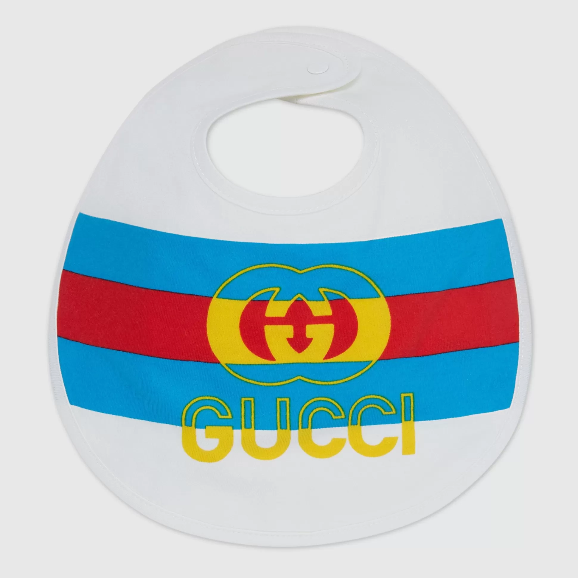 GUCCI Baby Cotton Bib With Web-Children Accessories