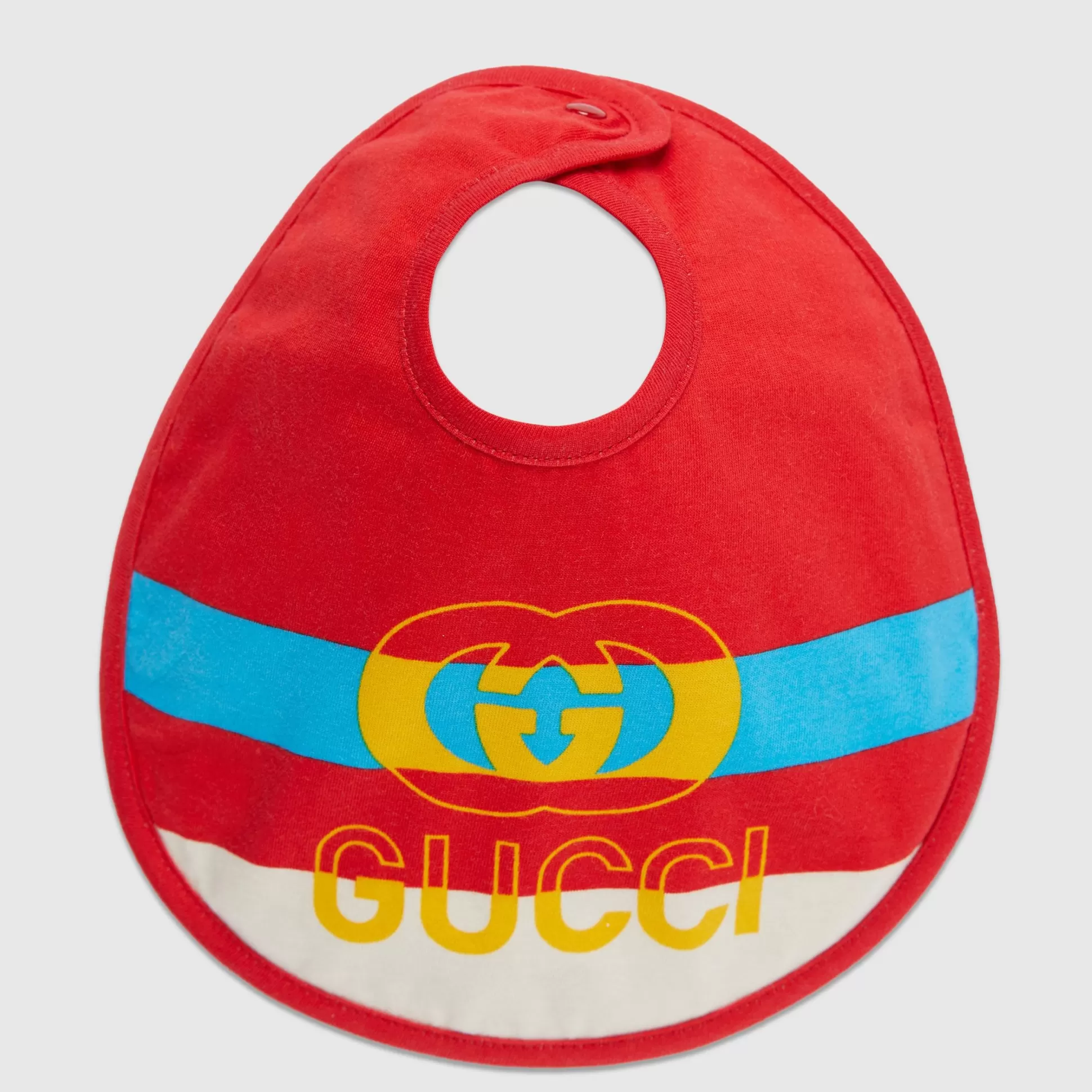 GUCCI Baby Cotton Bib With Web-Children Accessories