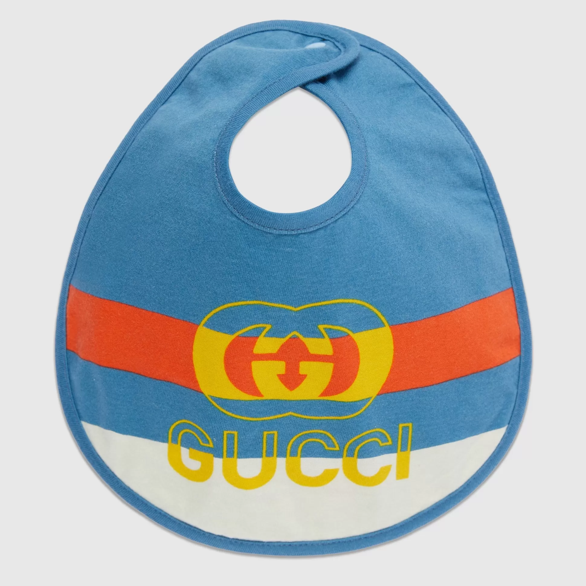 GUCCI Baby Cotton Bib With Web-Children Accessories