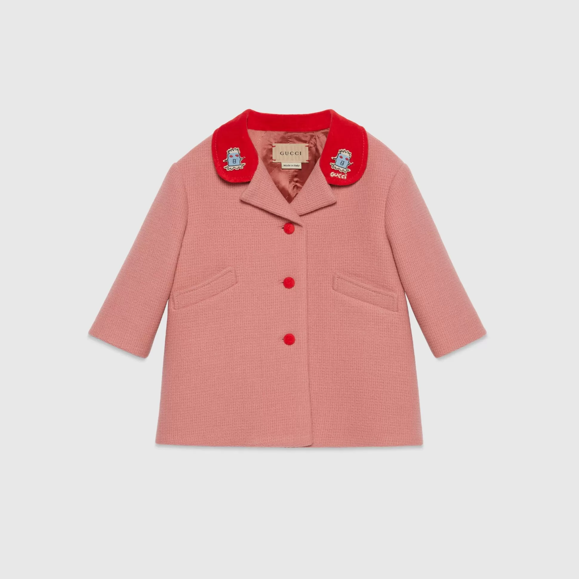 GUCCI Baby Wool Coat With Embroidery-Children Girls (0-36 Months)