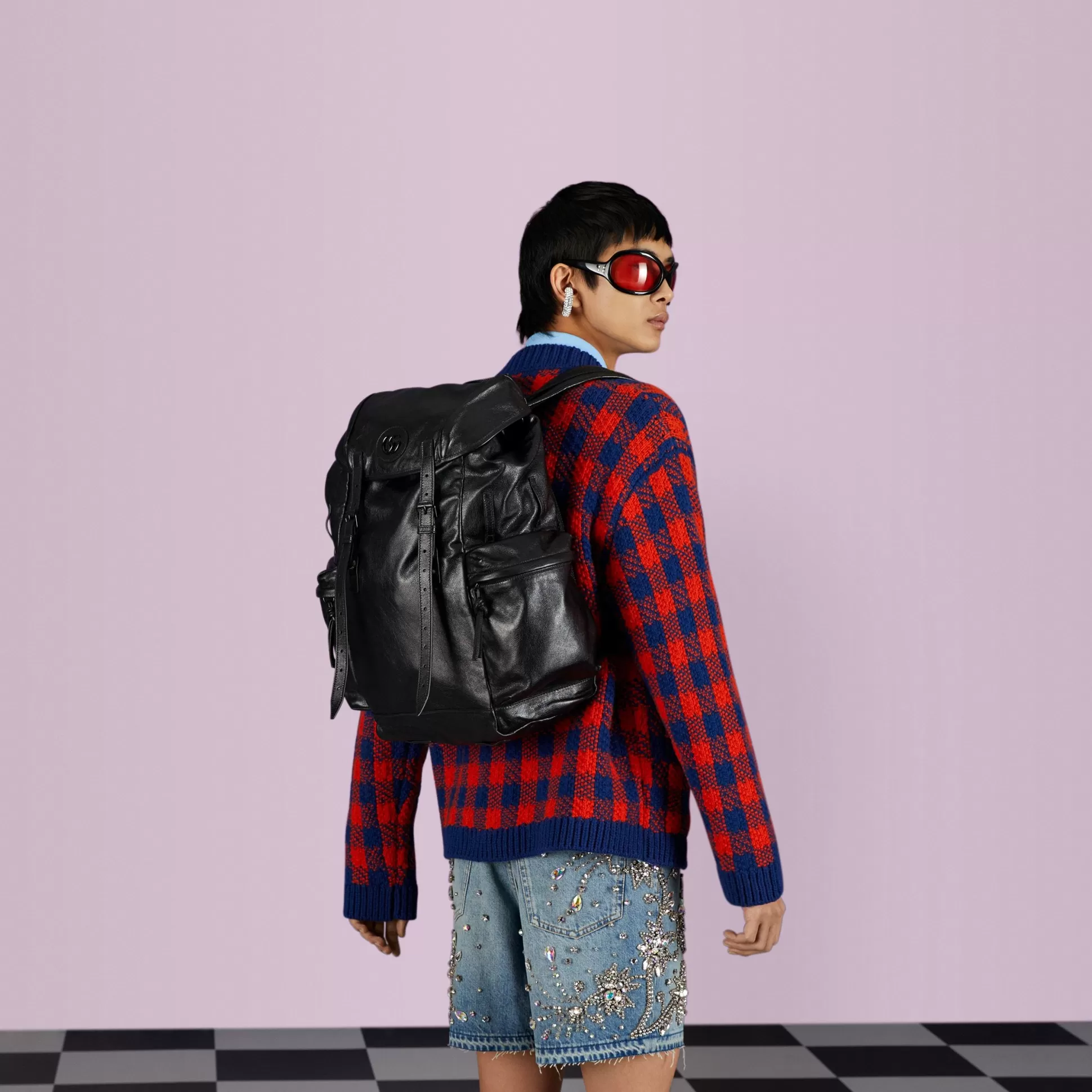 GUCCI Backpack With Tonal Double G-Men Backpacks