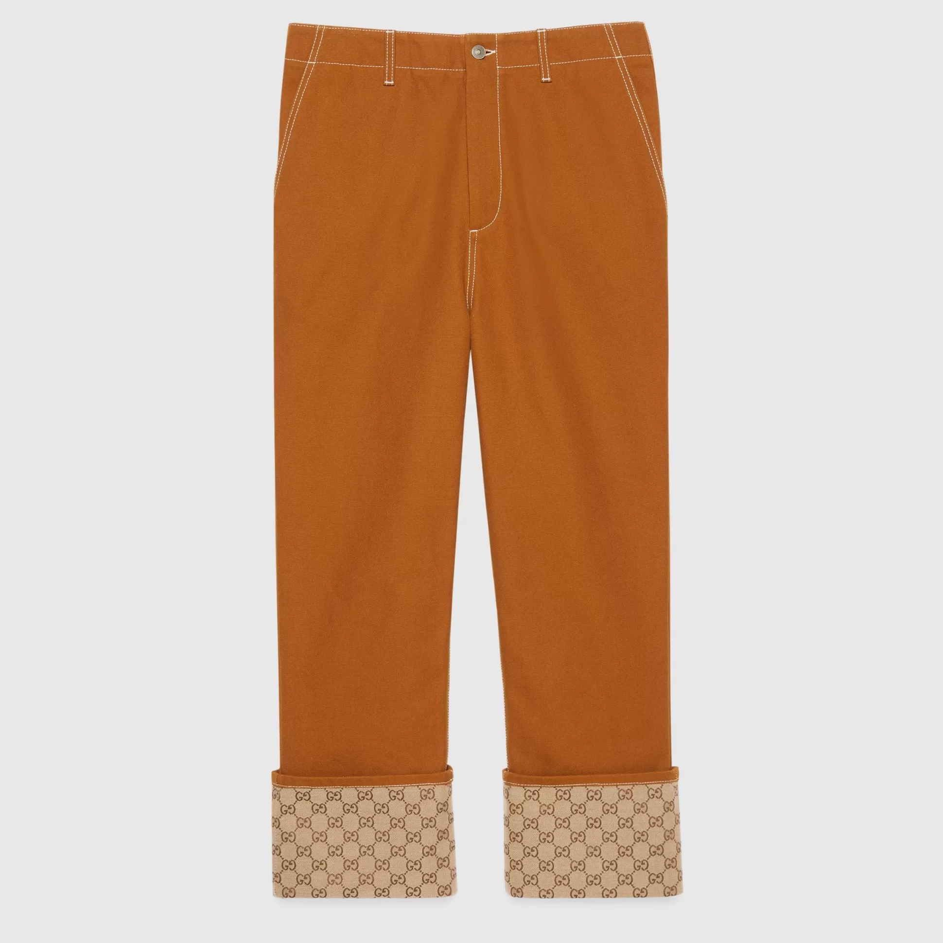 GUCCI Canvas Pant With Interlocking G Patch-Men Denim