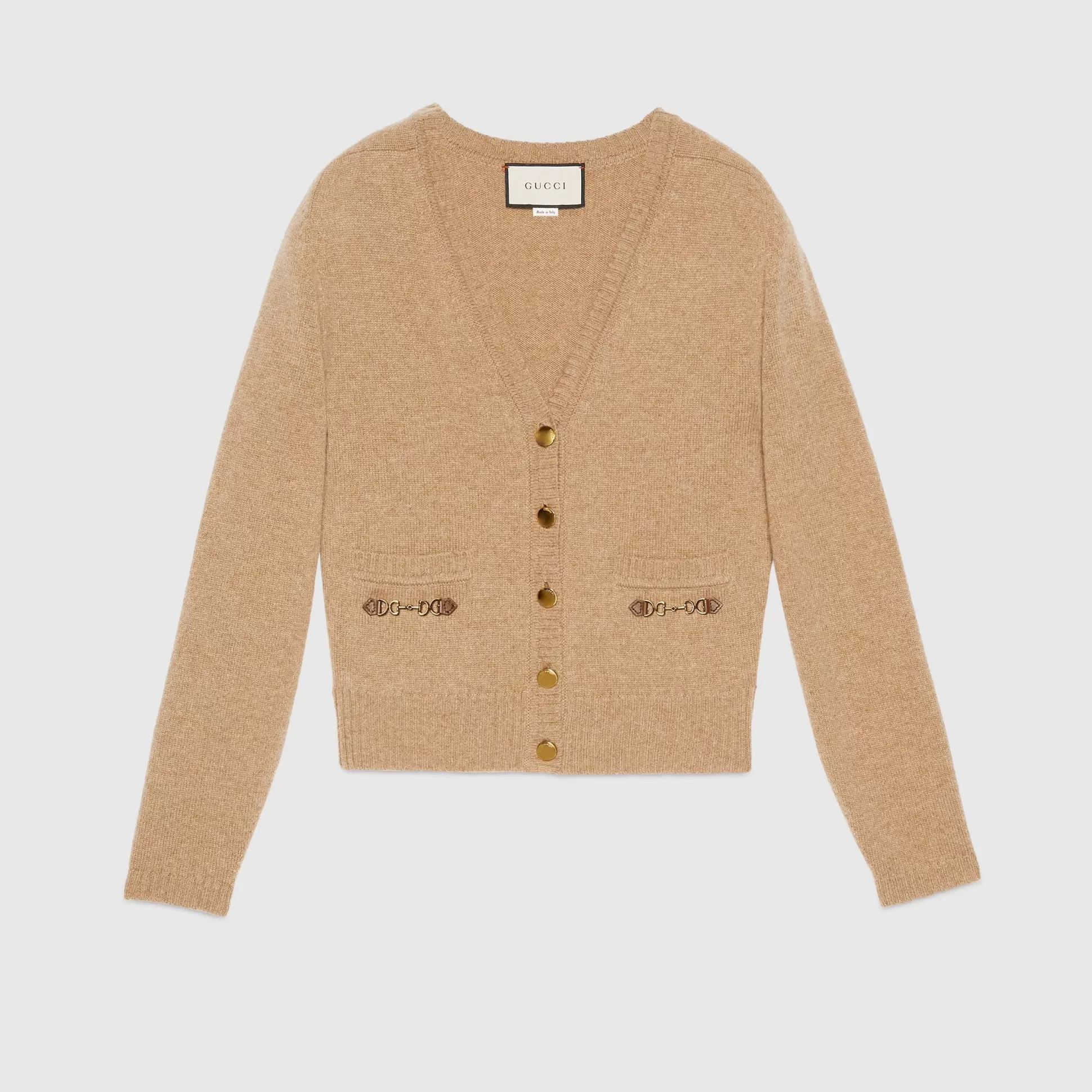 GUCCI Cashmere Cardigan With Horsebit-Women Knitwear