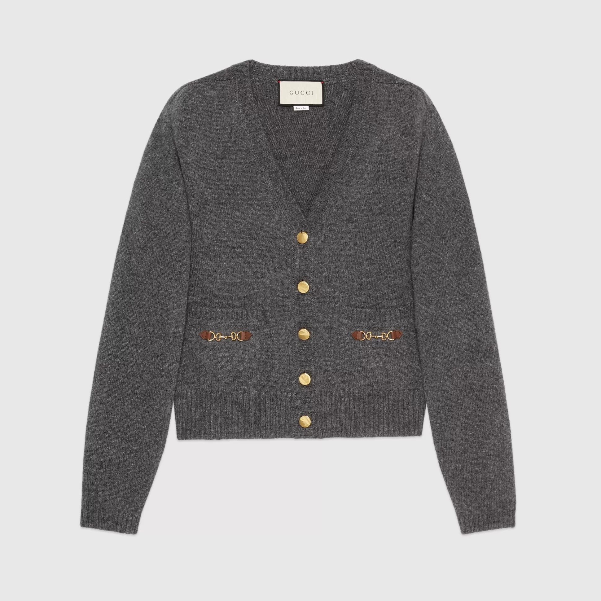 GUCCI Cashmere Cardigan With Horsebit-Women Knitwear