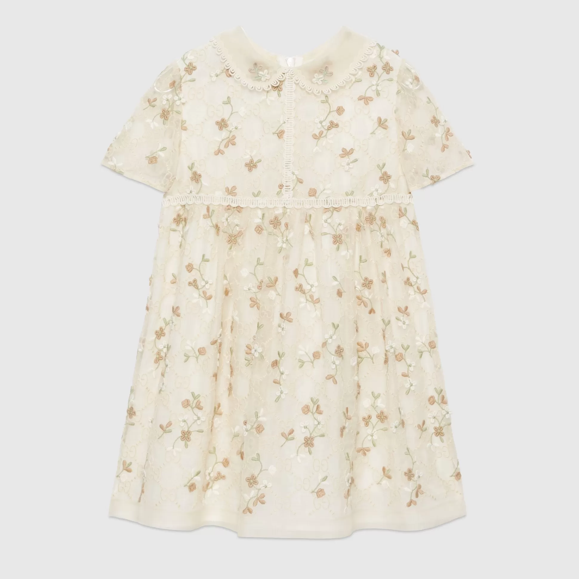 GUCCI Children'S Embroidered Silk Organza Dress-Children Clothing (4-12 Years)