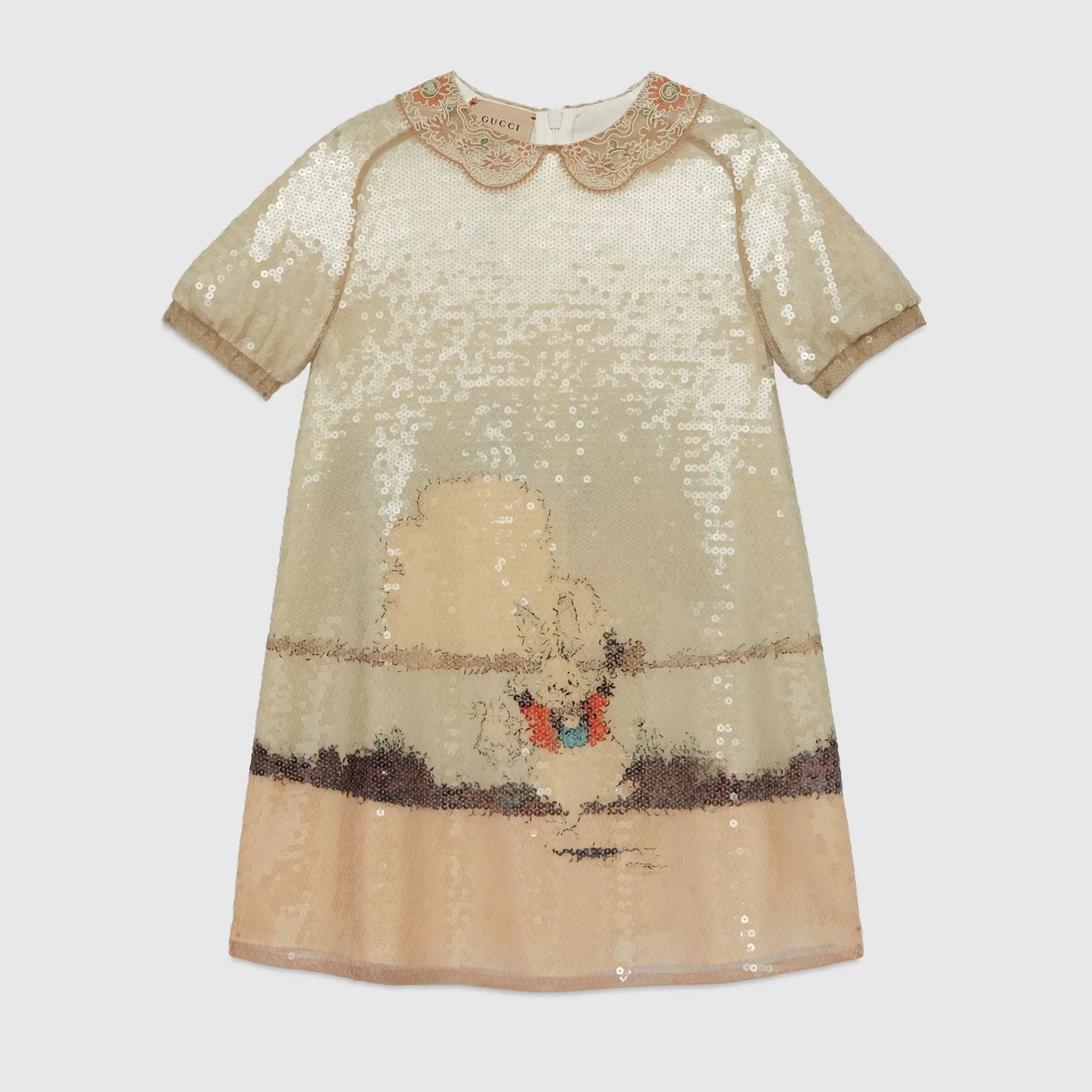 GUCCI Children'S Rabbit Print Tulle Dress-Children Clothing (4-12 Years)