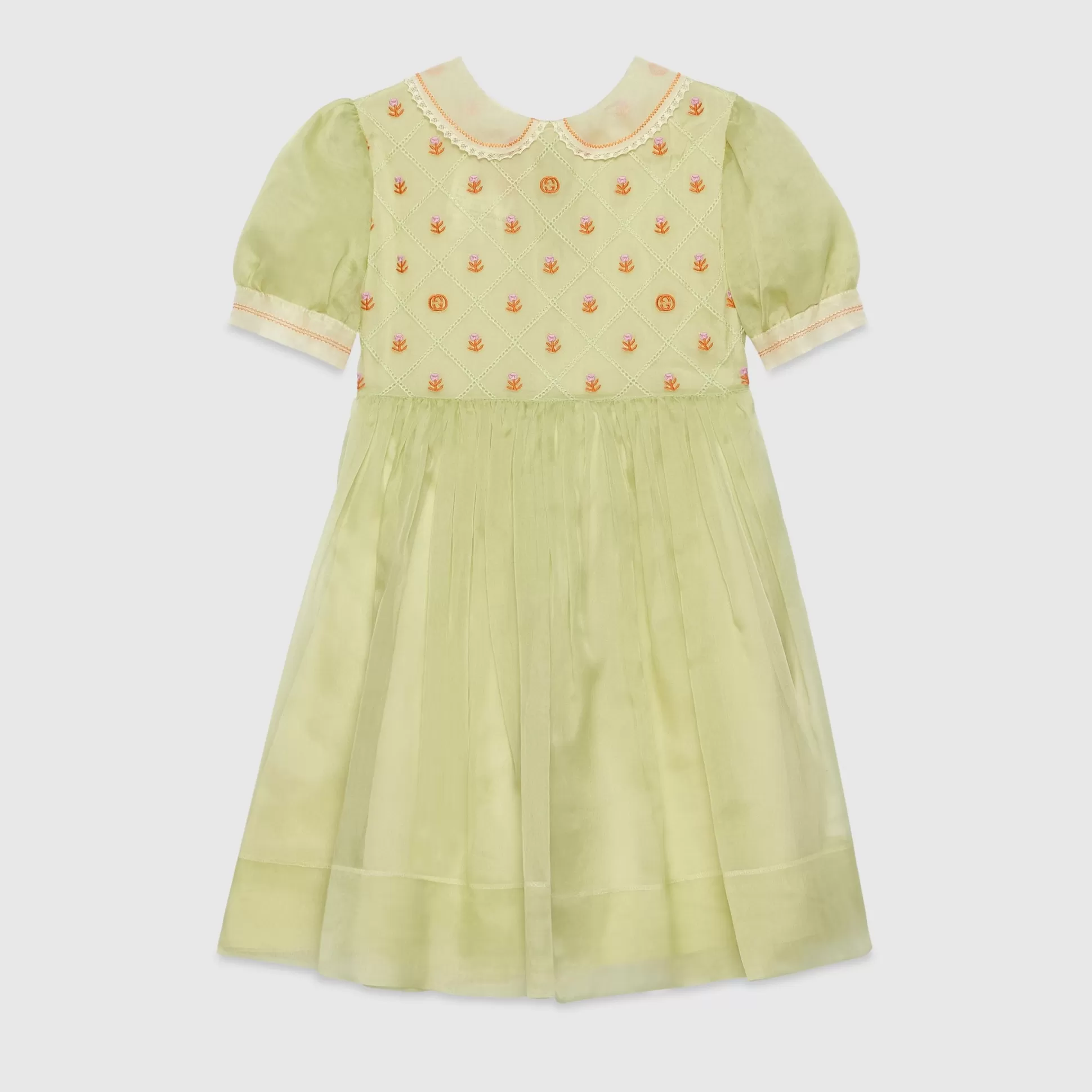 GUCCI Children'S Silk Organza Embroidered Dress-Children Clothing (4-12 Years)