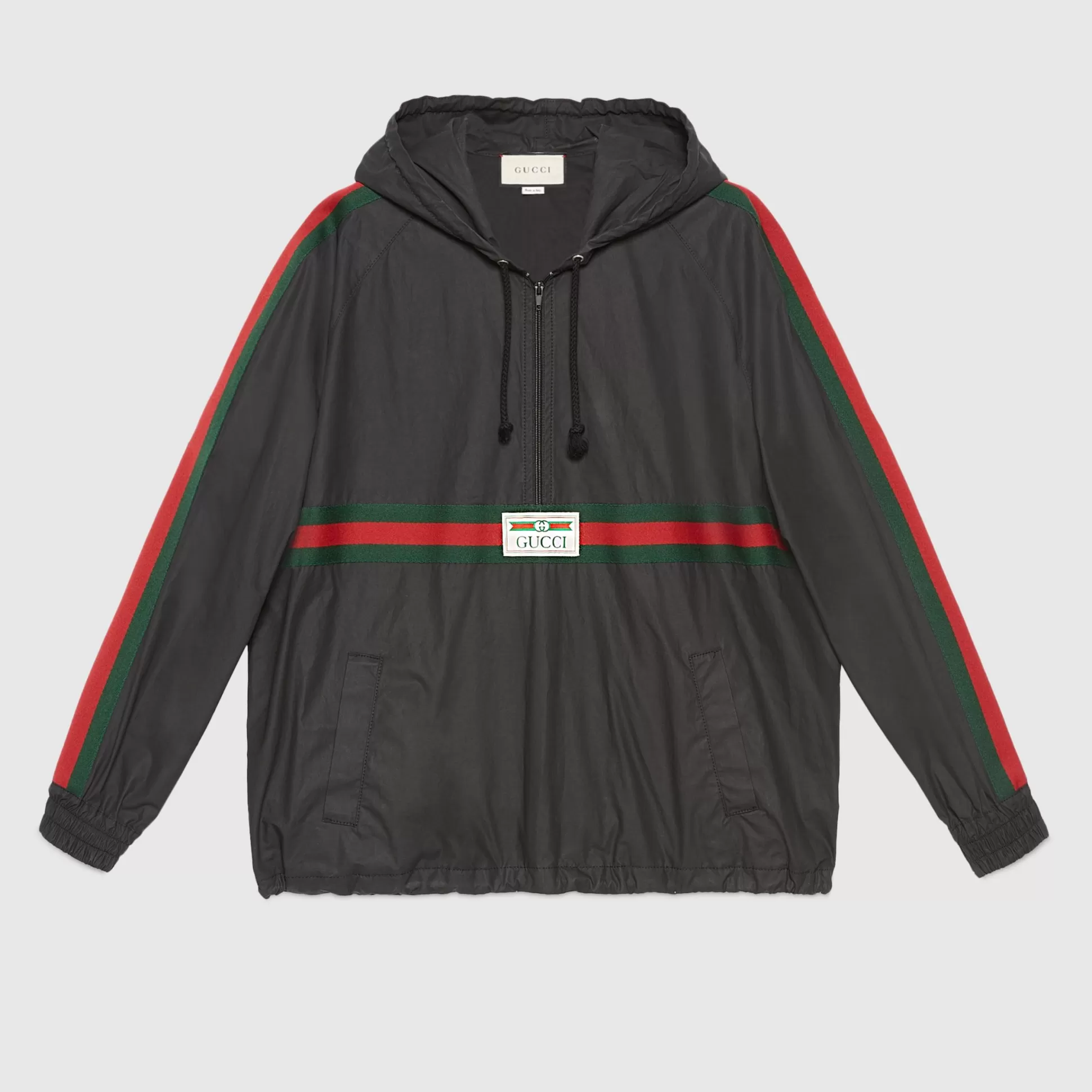 GUCCI Coated Cotton Windbreaker With Label-Men Outerwear