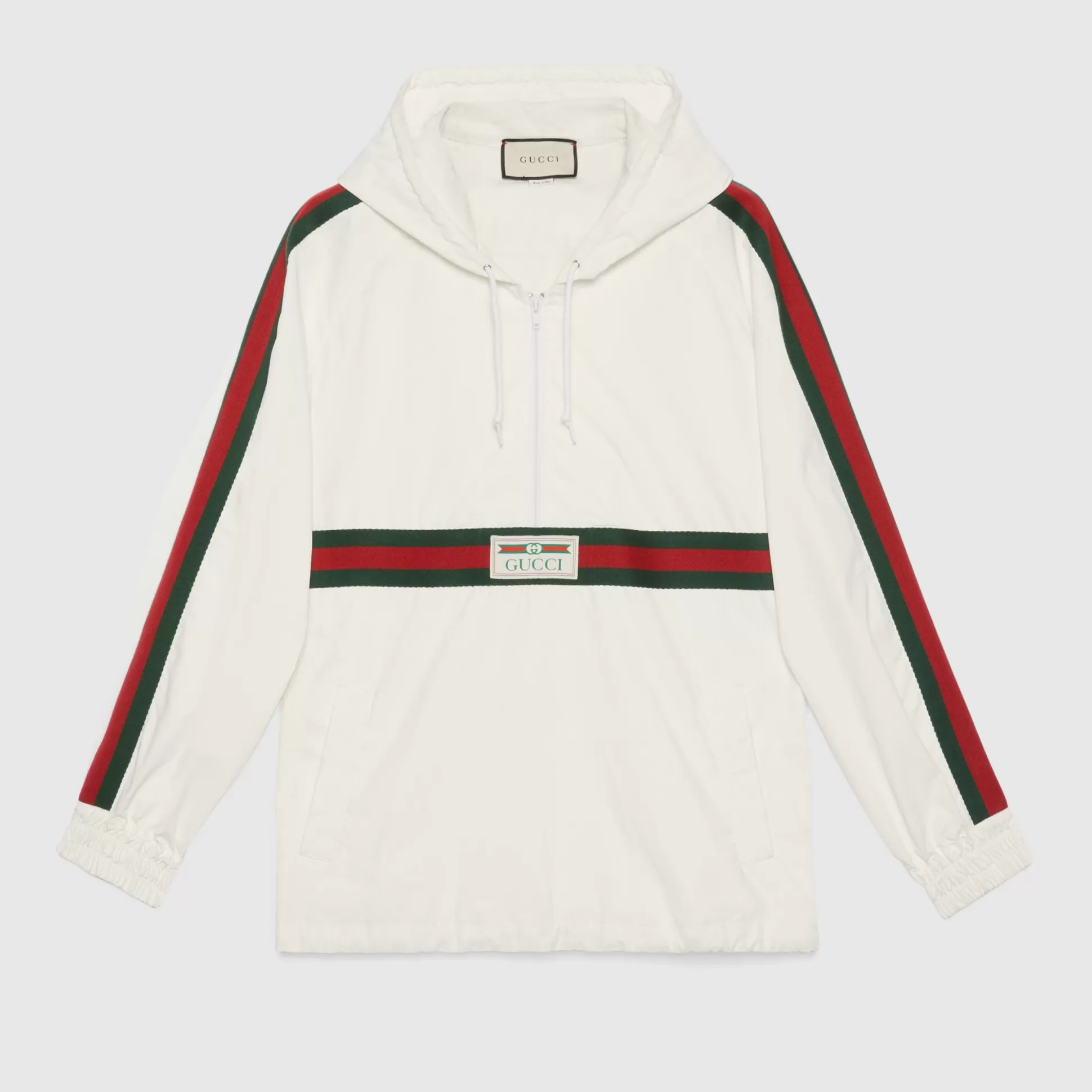 GUCCI Cotton Canvas Windbreaker With Label-Men Outerwear