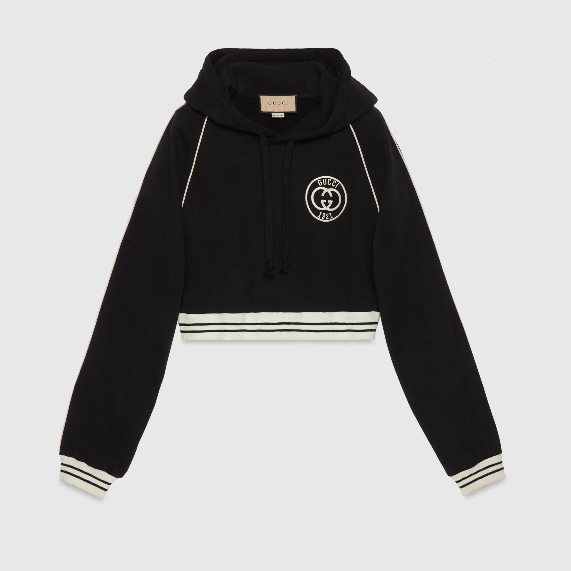 GUCCI Cotton Jersey Hooded Sweatshirt-Women Activewear