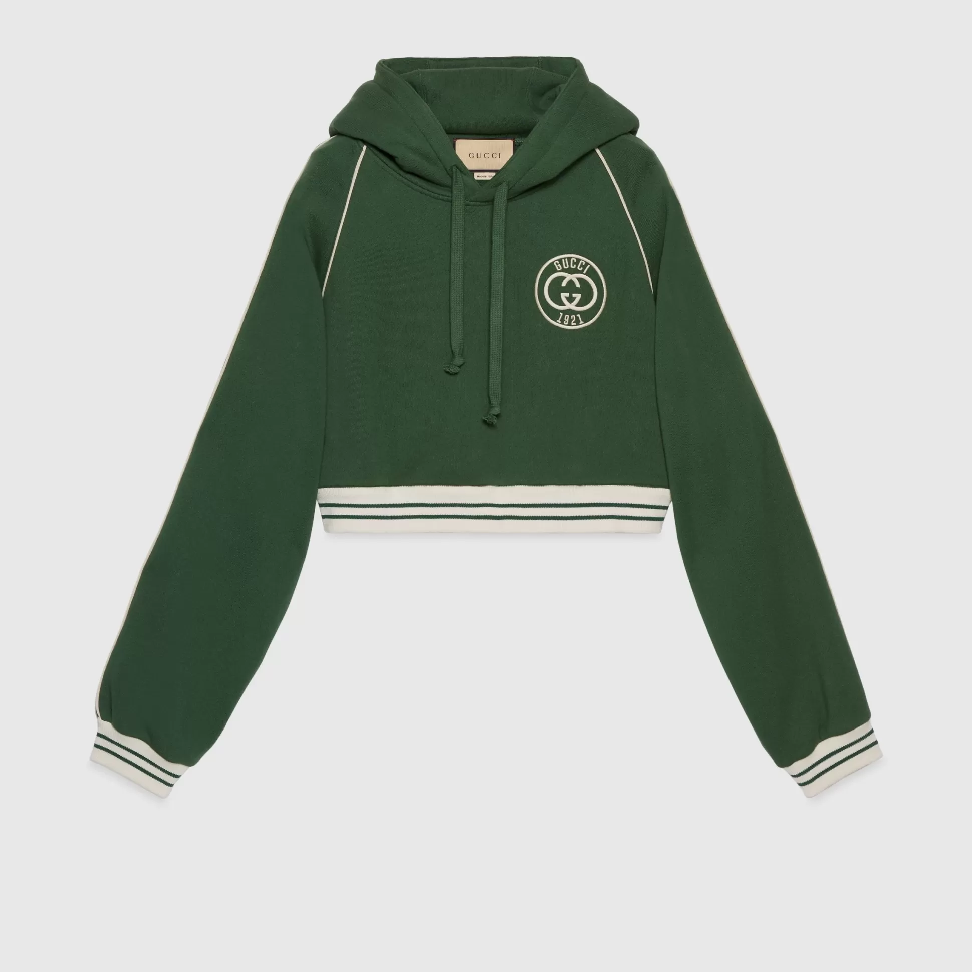 GUCCI Cotton Jersey Hooded Sweatshirt-Women Activewear