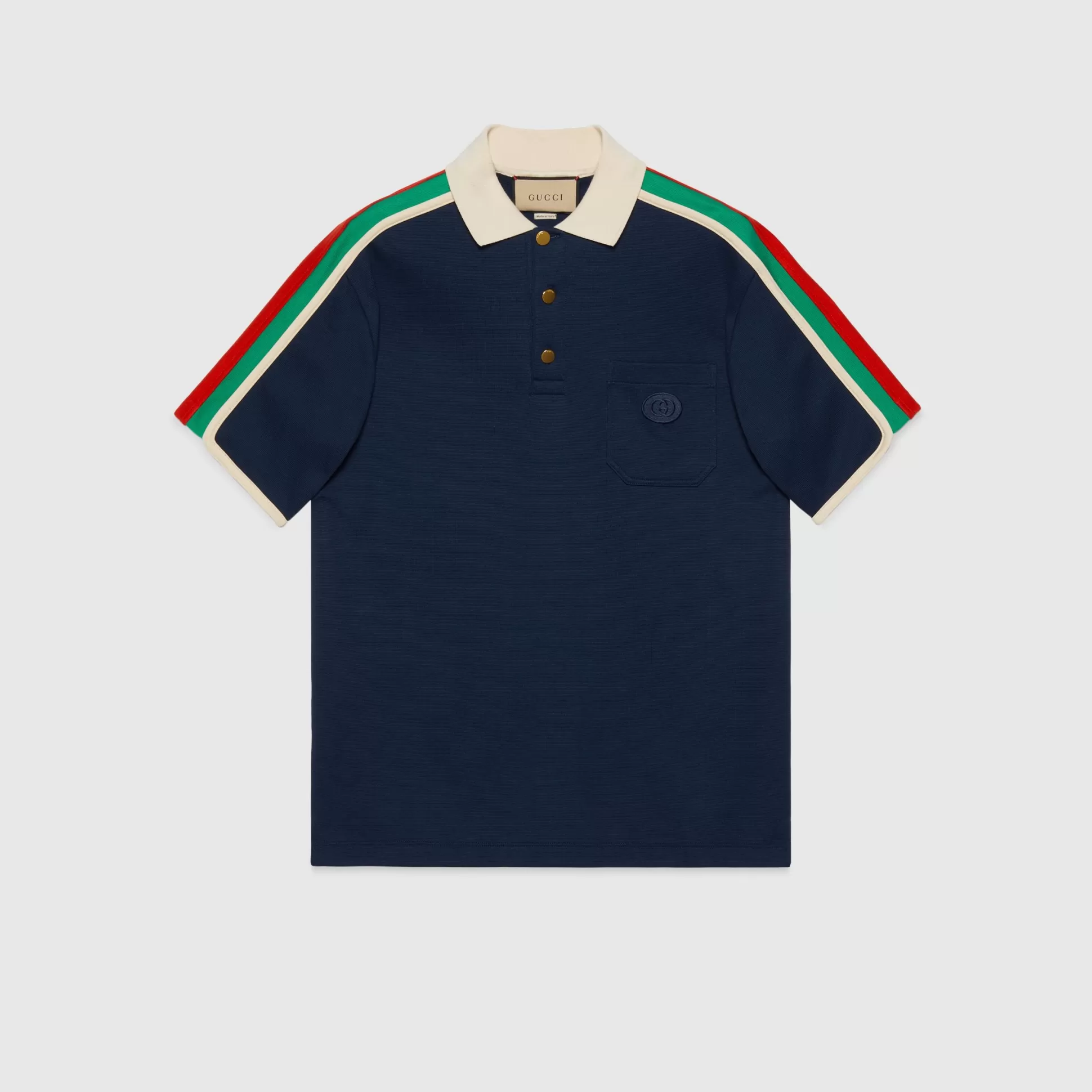 GUCCI Cotton Jersey Polo Shirt With Web-Men T-Shirts & Polos