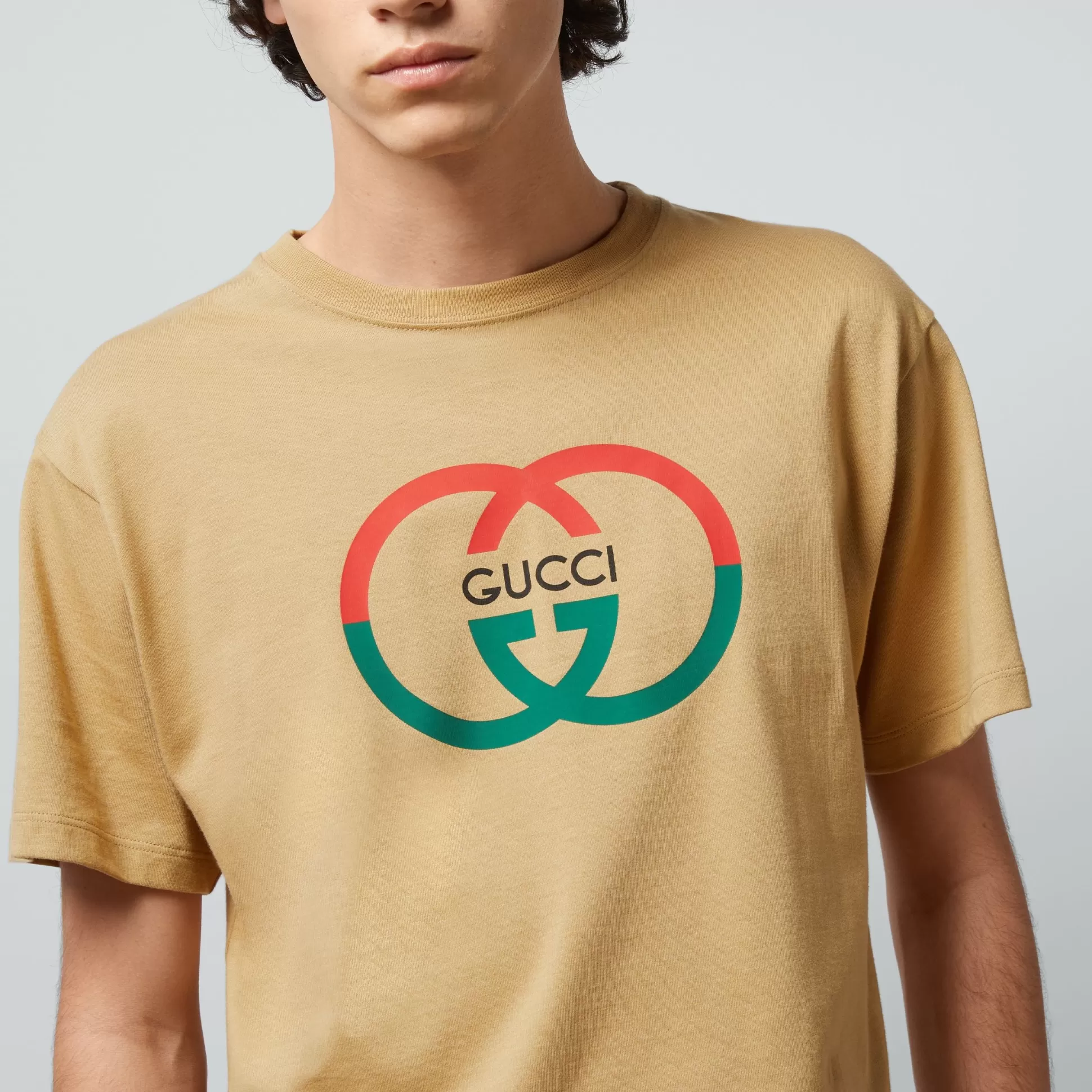 GUCCI Cotton Jersey Printed T-Shirt-Men T-Shirts & Polos