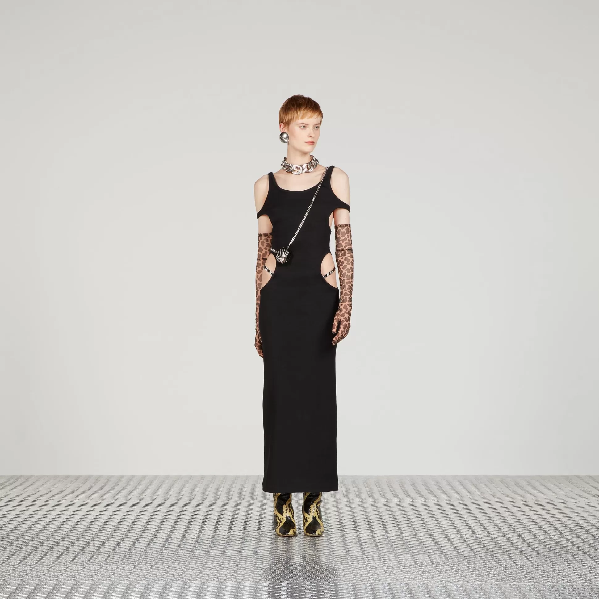 GUCCI Cotton Ribbon Jersey Maxi Dress-Women Dresses & Jumpsuits