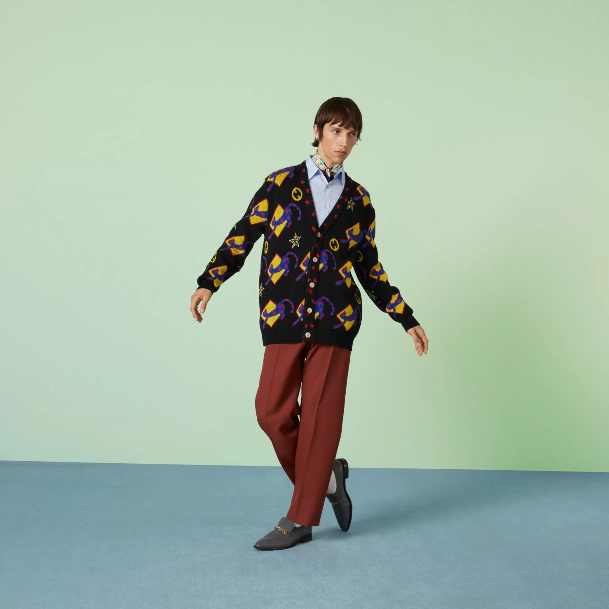 GUCCI Cotton Wool Cardigan-Men Knitwear