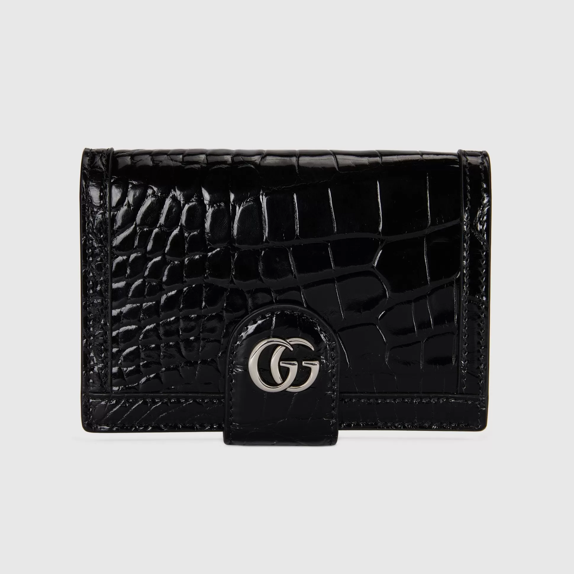 GUCCI Crocodile Passport Case With Double G-Men Precious Accessories