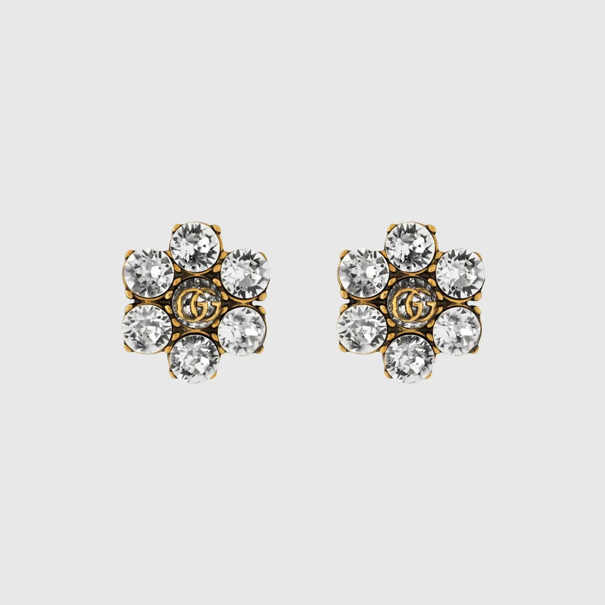 GUCCI Crystal Double G Earrings- Earrings