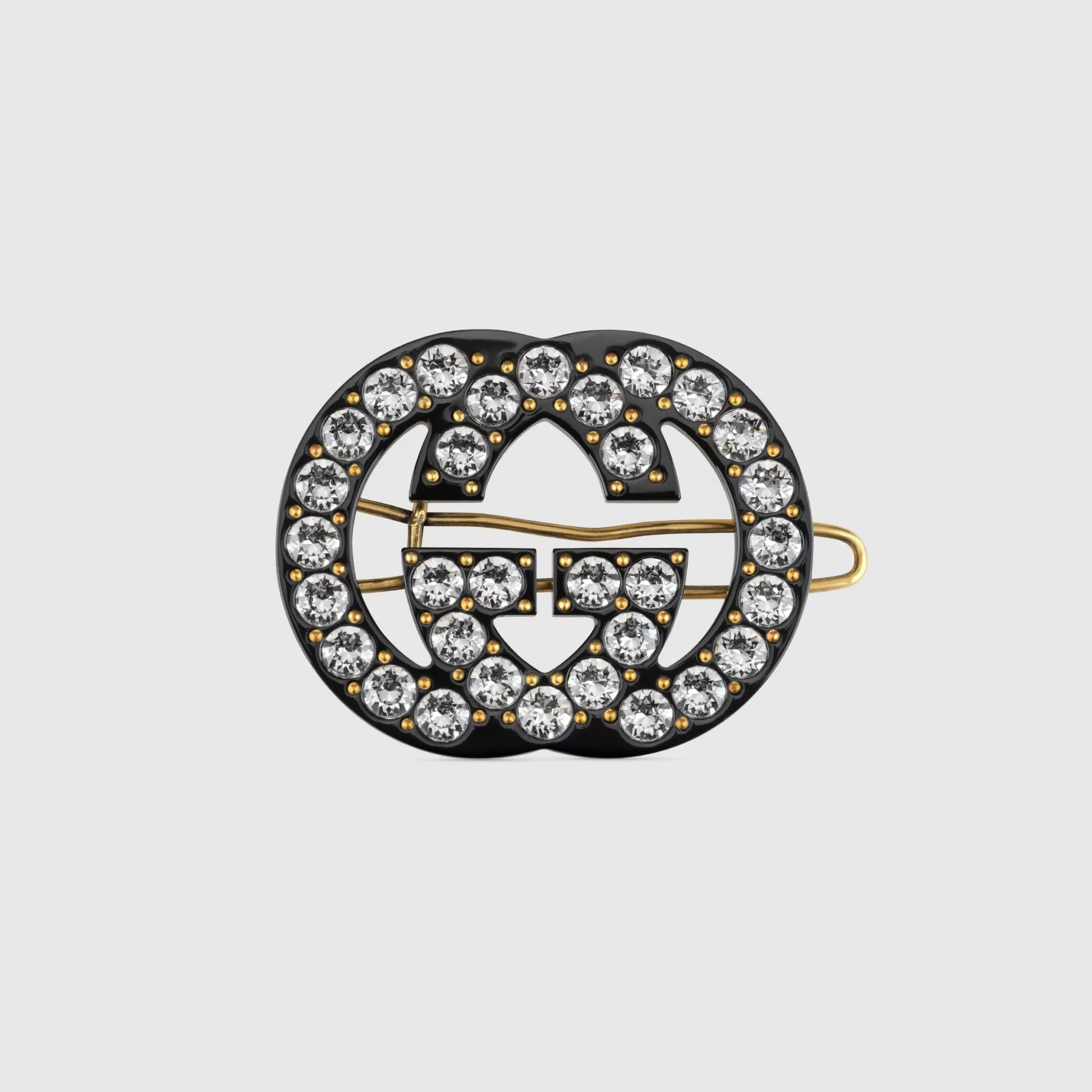 GUCCI Crystal Interlocking G Hair Clip- Hair Accessories