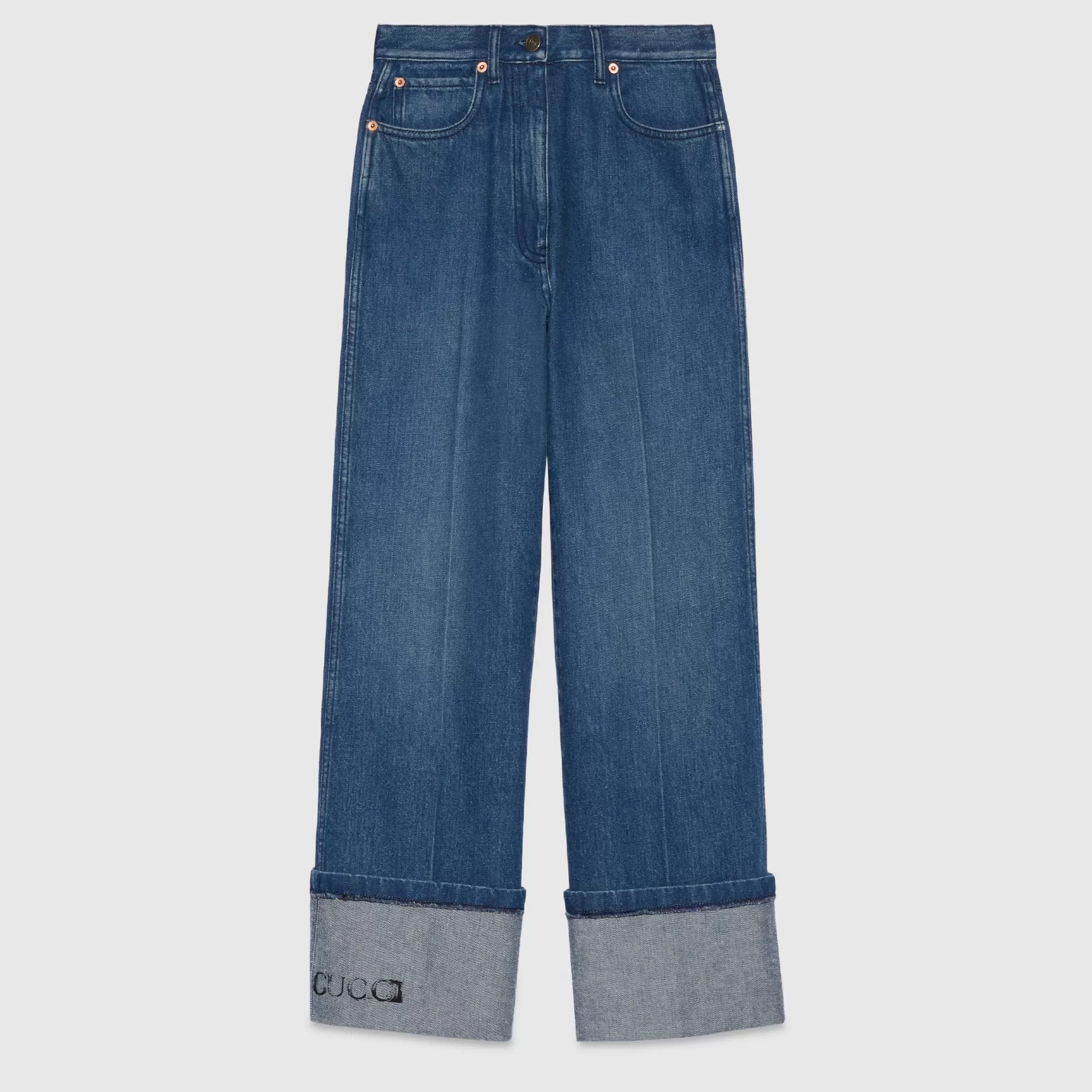 GUCCI Denim Pant With Print-Women Denim