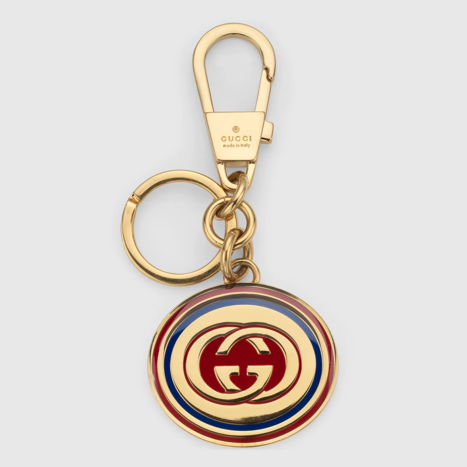 GUCCI Enamel Keychain With Interlocking G-Men Keyrings & Key Cases