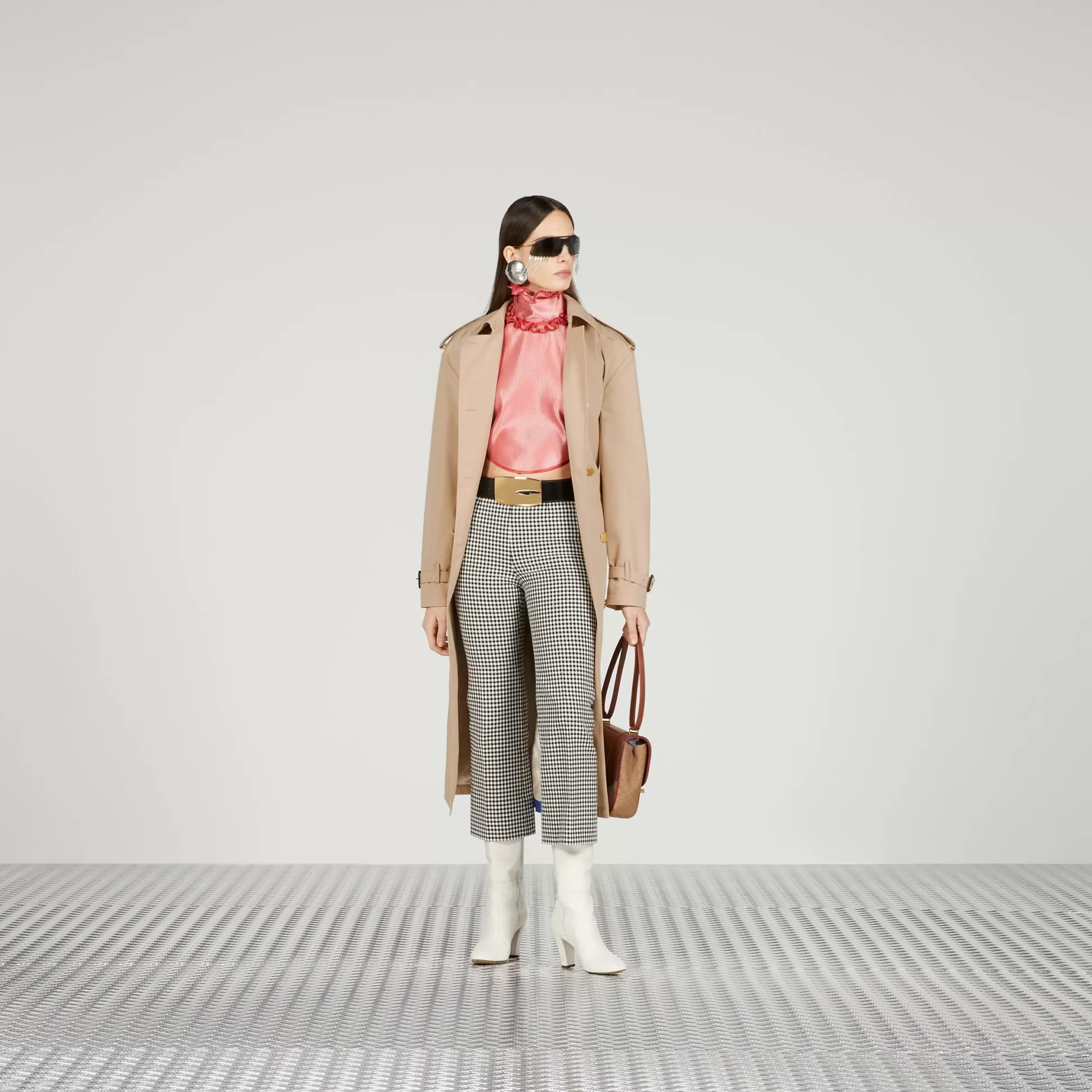 GUCCI Garbadine Trench Coat-Women Outerwear