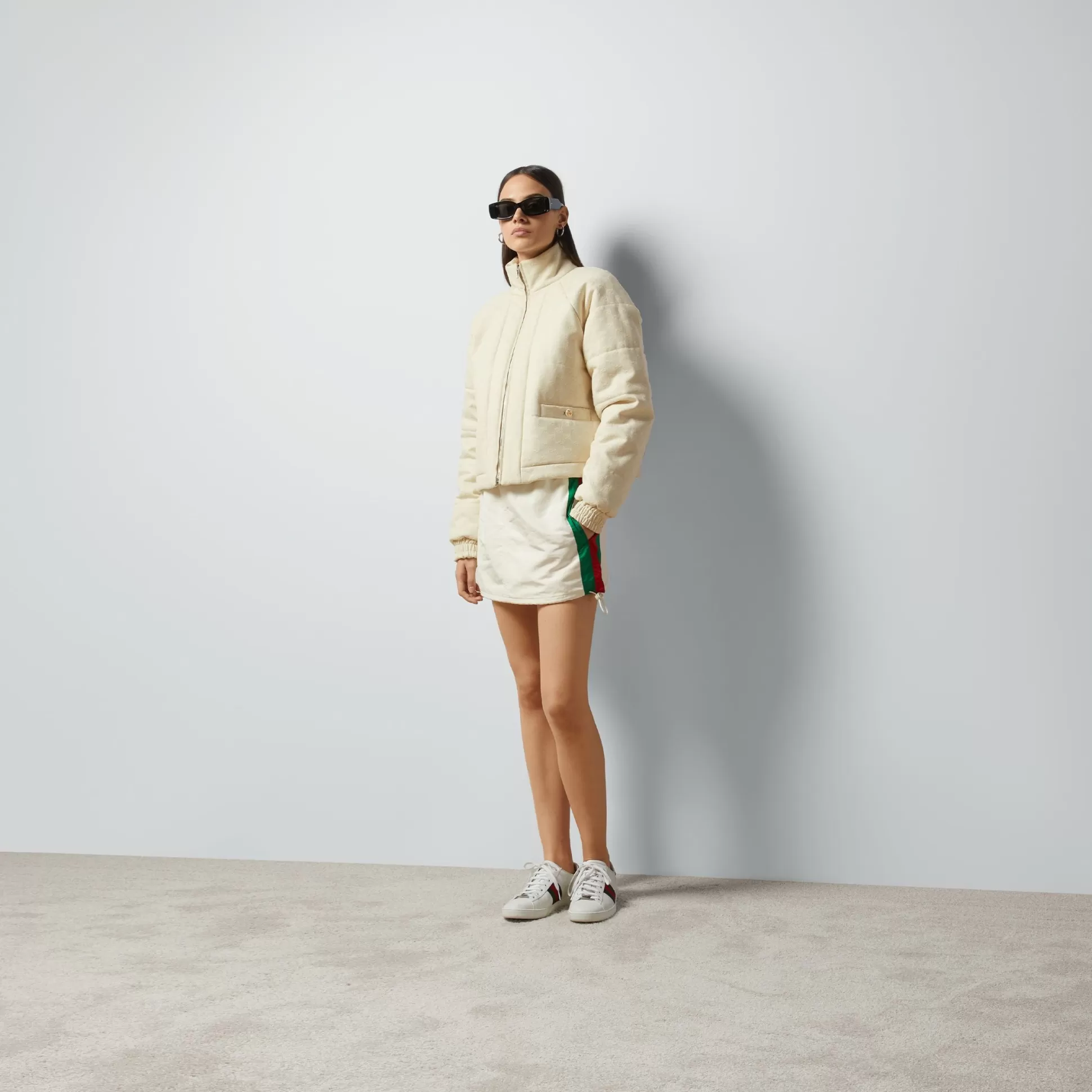 GUCCI Gg Canvas Bomber Jacket-Women Outerwear