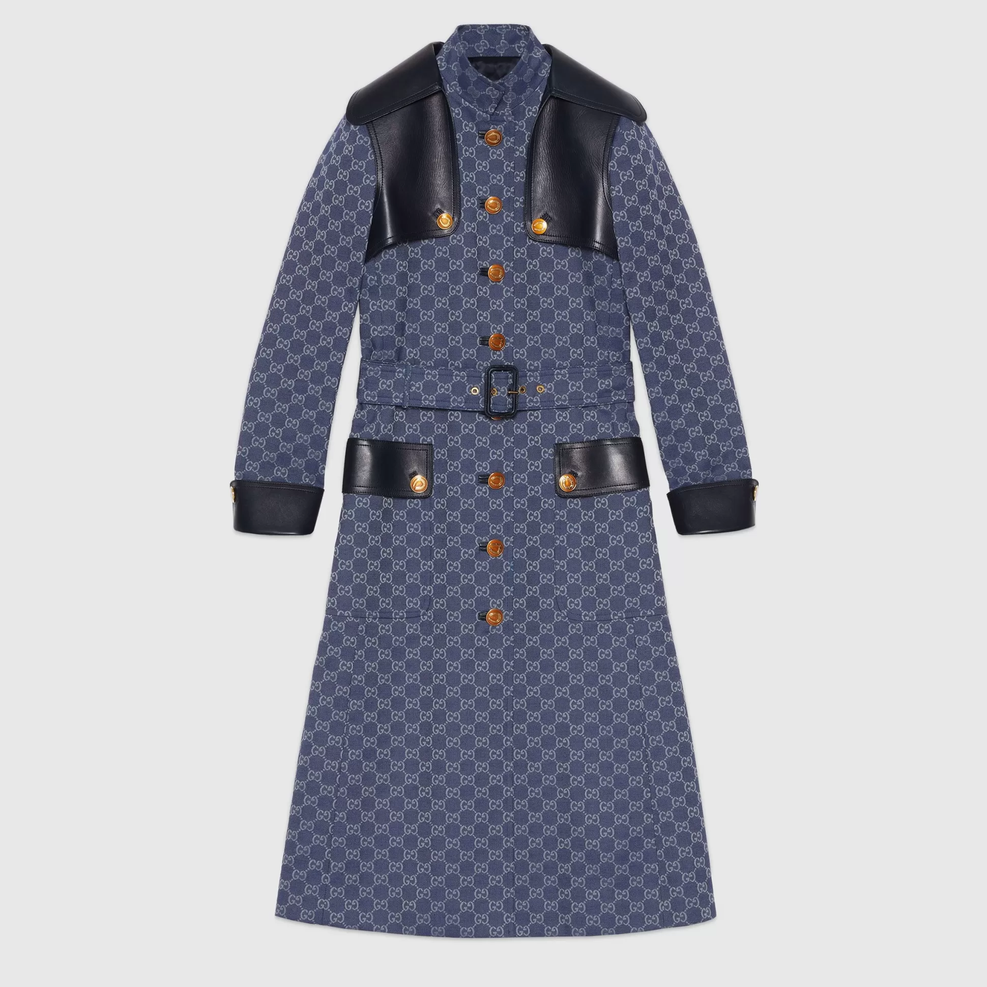 GUCCI Gg Canvas Long Coat-Women Outerwear