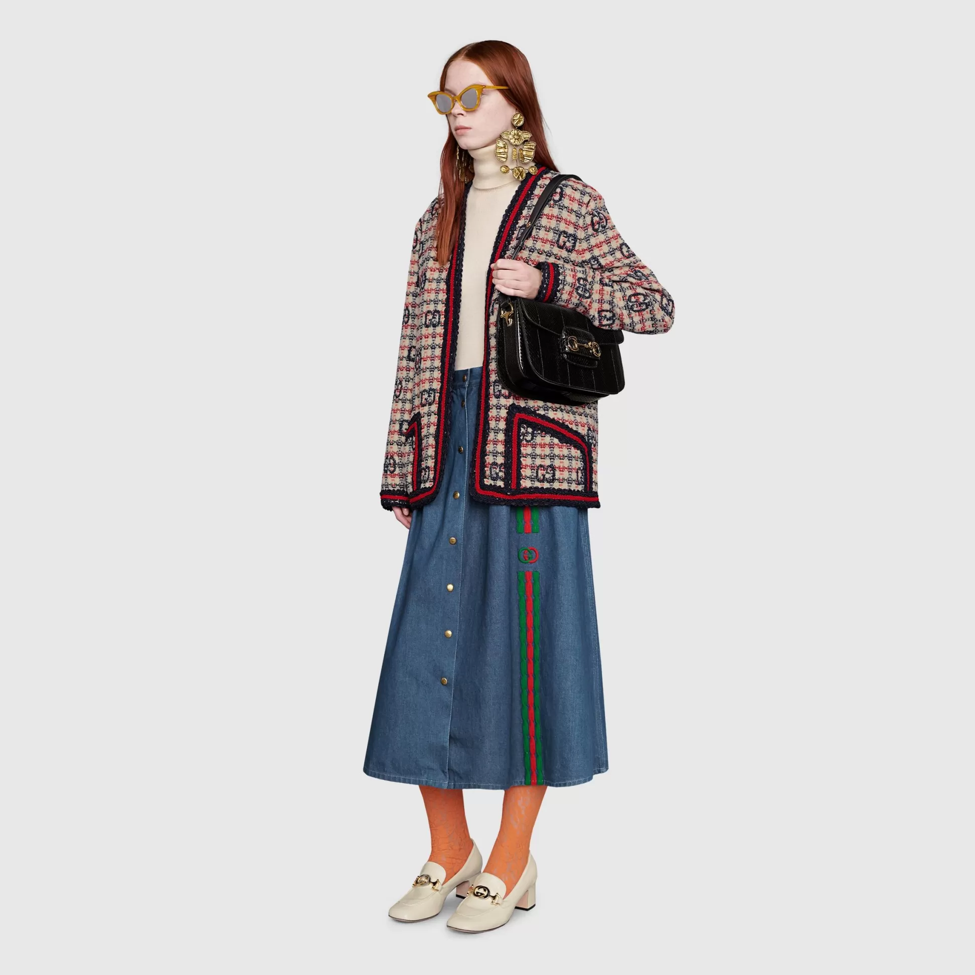 GUCCI Gg Check Tweed Jacket-Women Coats & Jackets