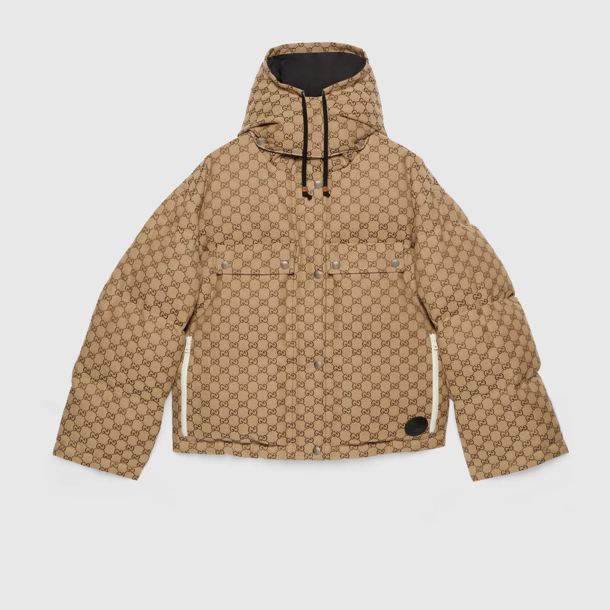 GUCCI Gg Cotton Canvas Puffer Jacket-Women Outerwear