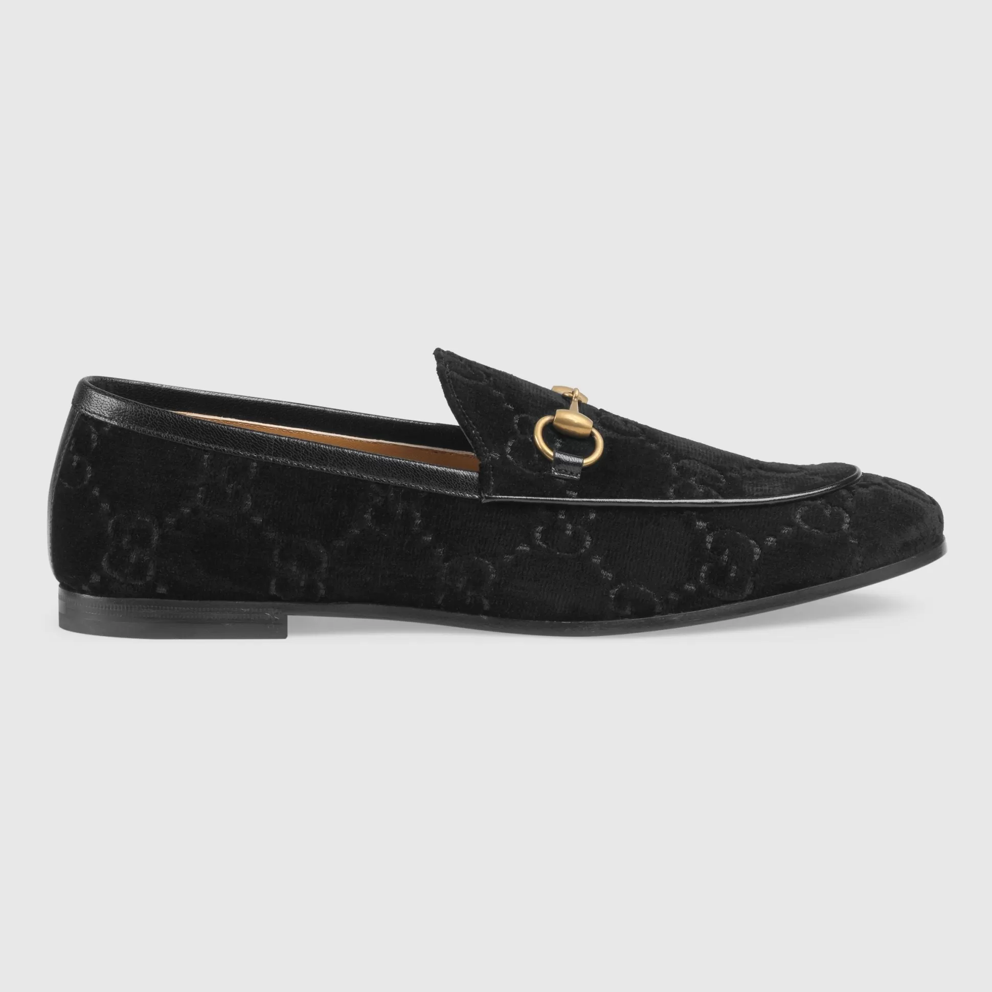 GUCCI Jordaan Gg Velvet Loafer-Men Loafers