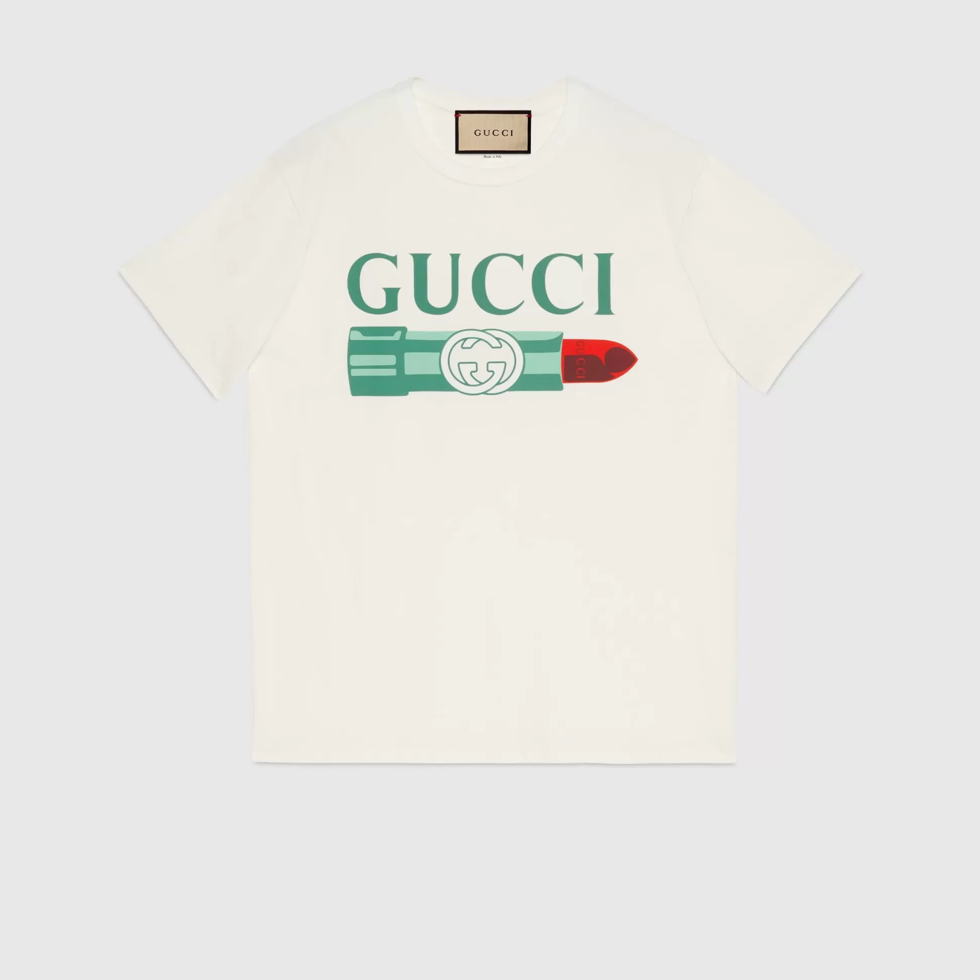 GUCCI Lipstick Print Print Cotton T-Shirt-Women T-Shirts & Sweatshirts