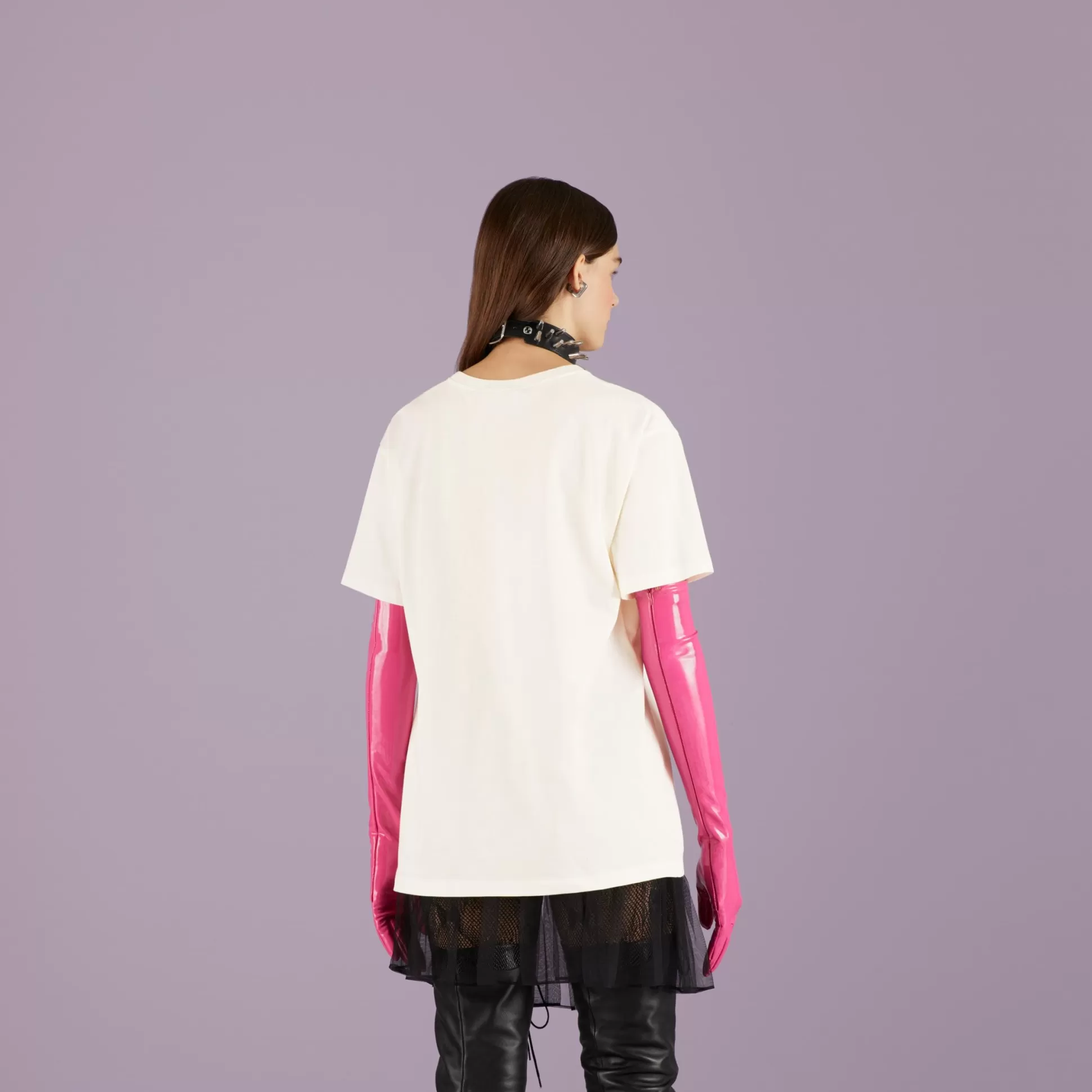 GUCCI Vintage Logo Print Cotton T-Shirt-Women T-Shirts & Sweatshirts