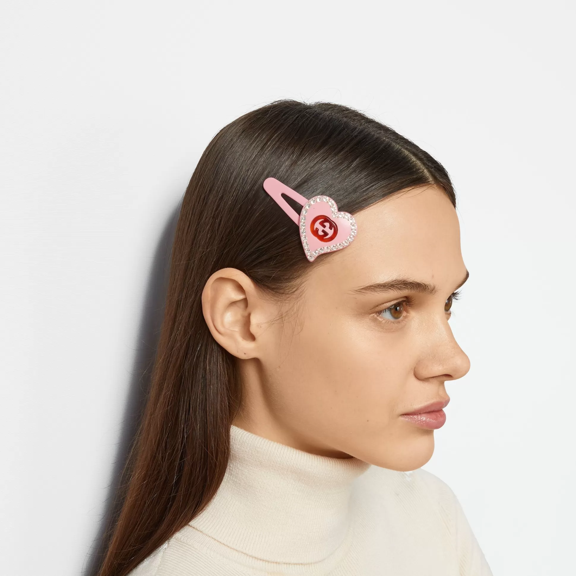 GUCCI Hair Clip With Gg And Heart Detail- Hair Accessories