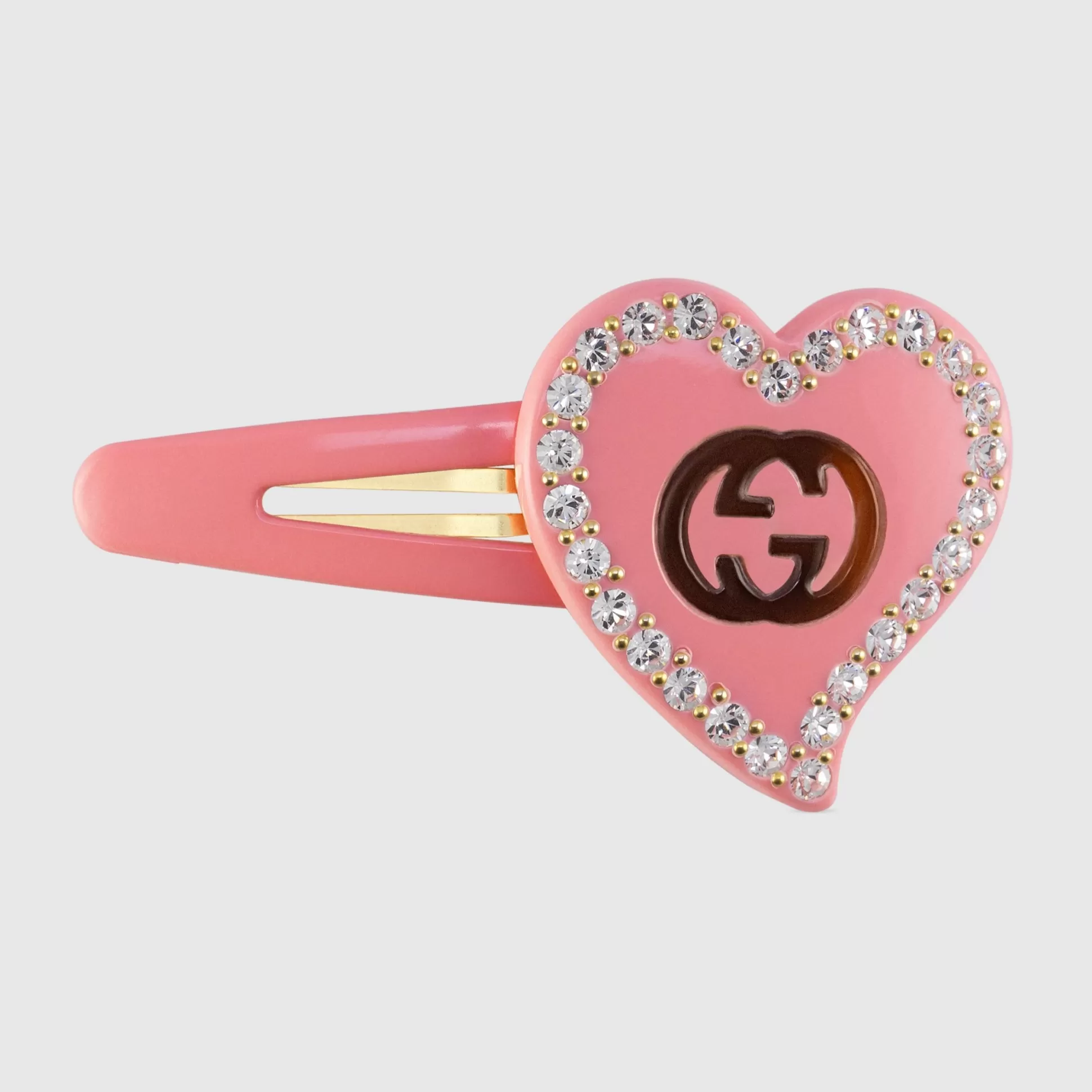 GUCCI Hair Clip With Gg And Heart Detail- Hair Accessories