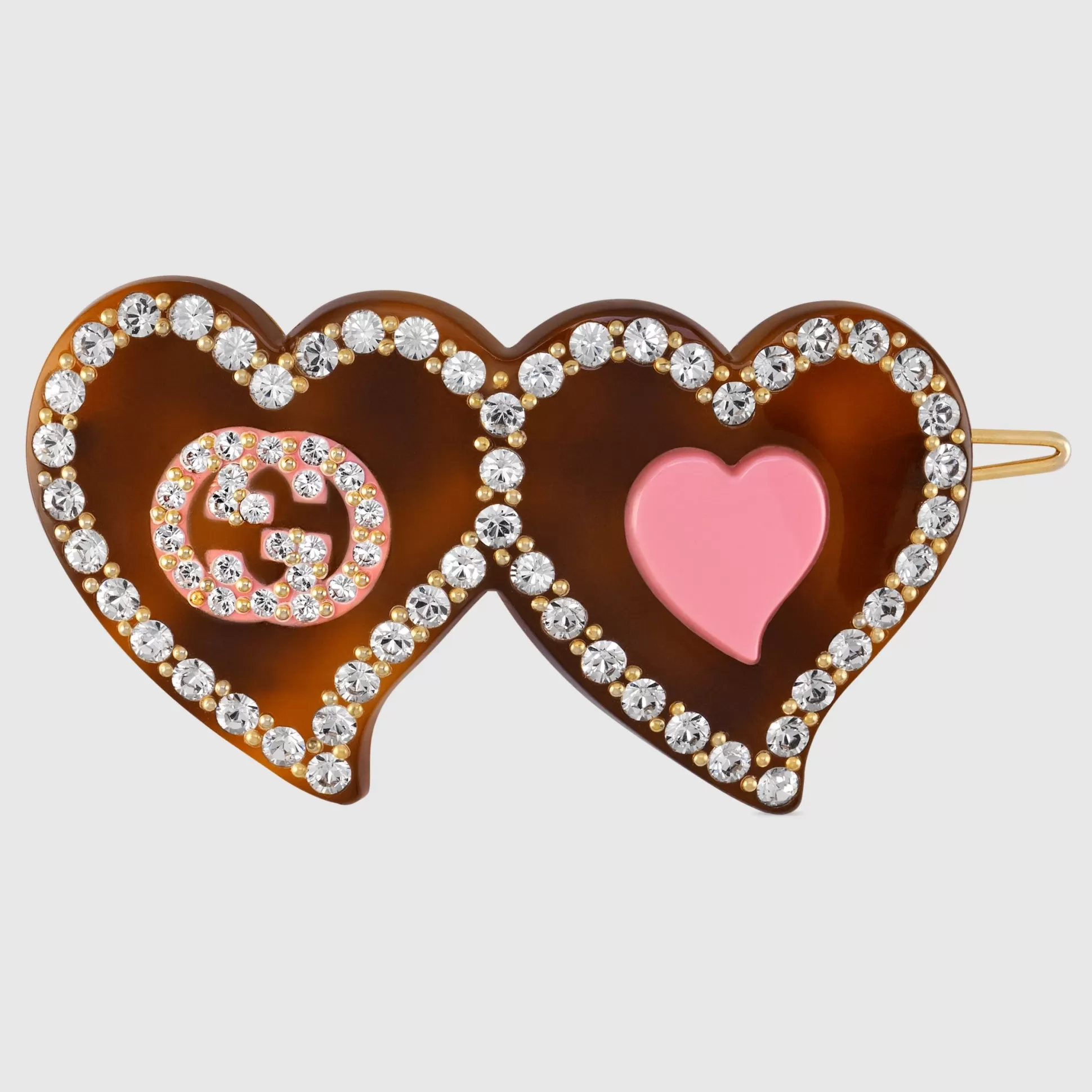 GUCCI Hair Clip With Gg And Hearts- Hair Accessories