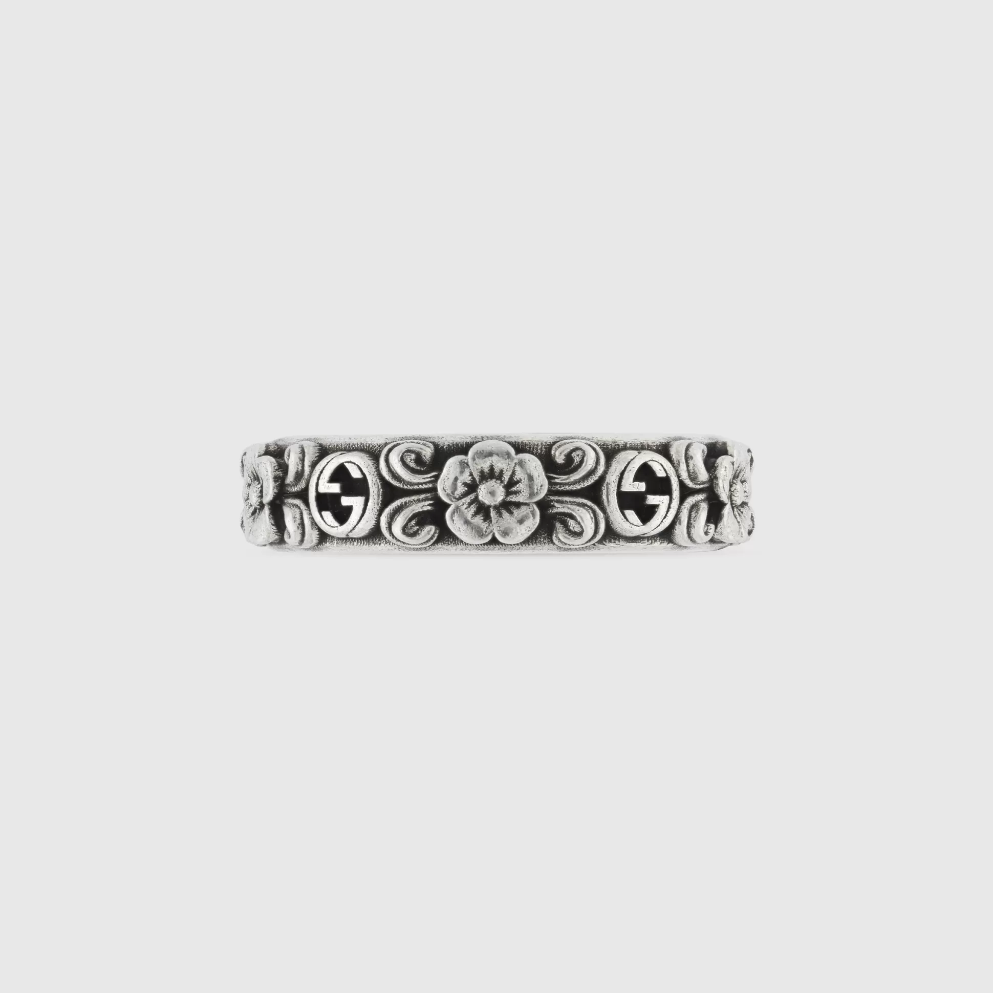 GUCCI Interlocking G And Flower Ring- Rings