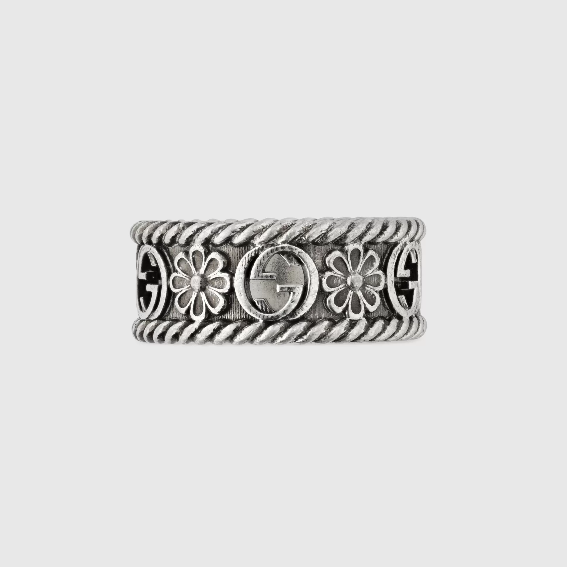 GUCCI Interlocking G Silver Ring- Rings