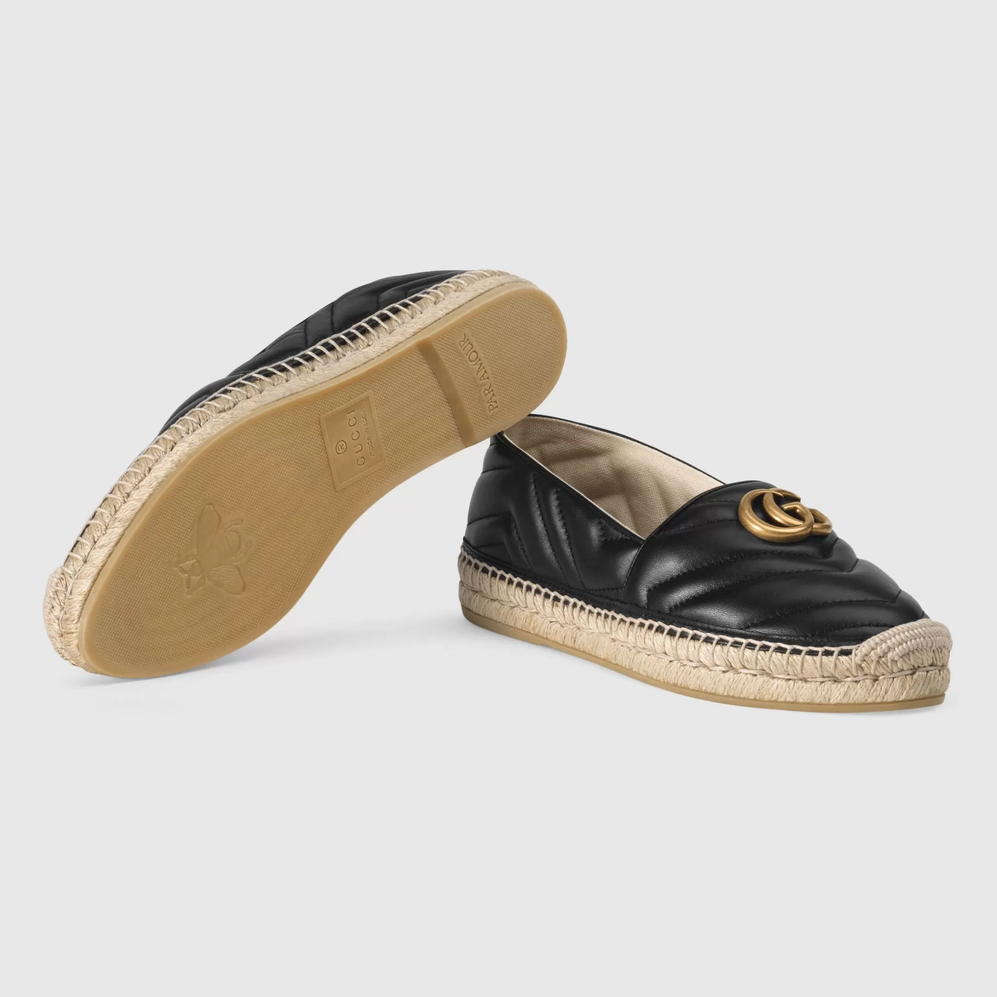 GUCCI Leather Espadrille With Double G-Women Espadrilles