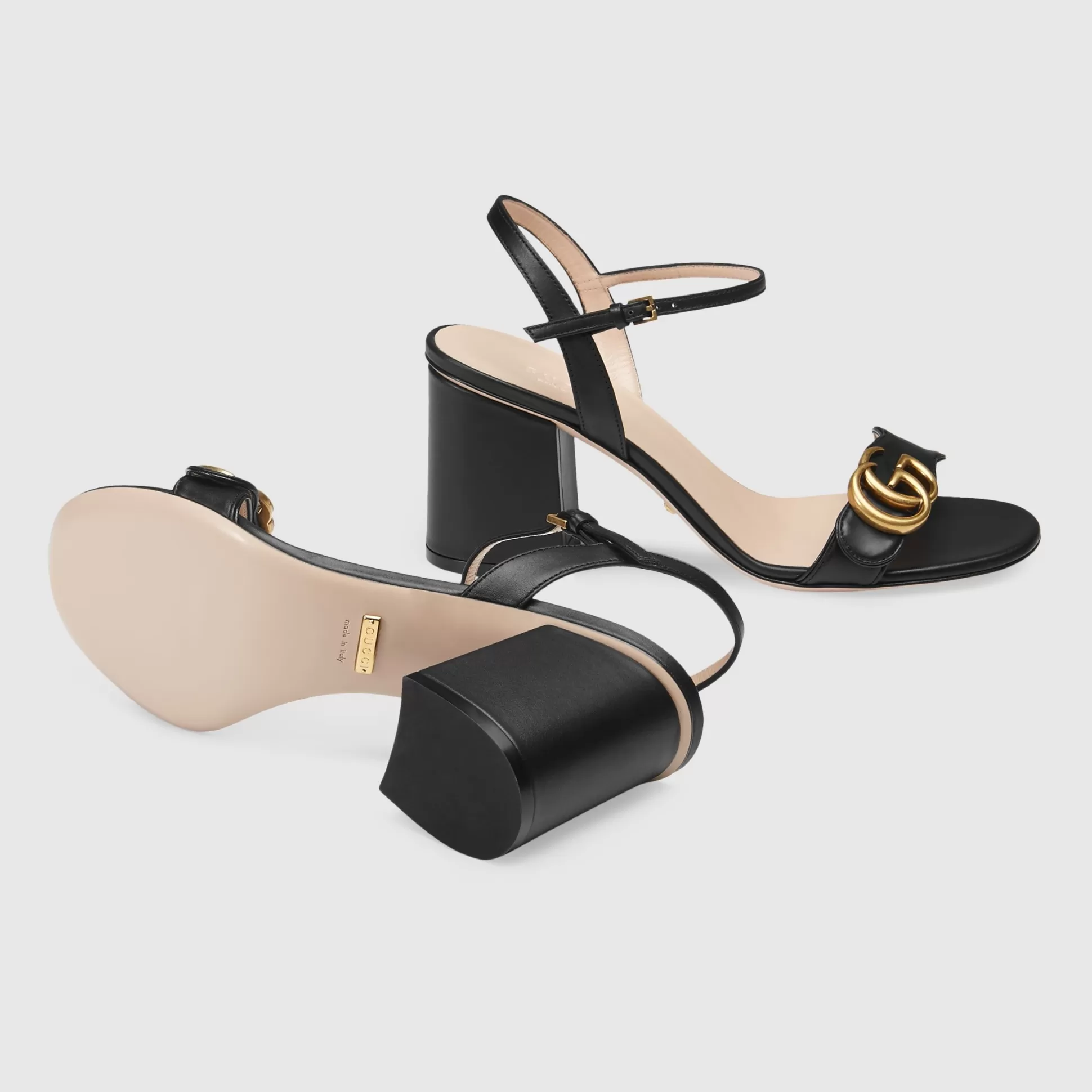 GUCCI Leather Mid-Heel Sandal-Women Sandals