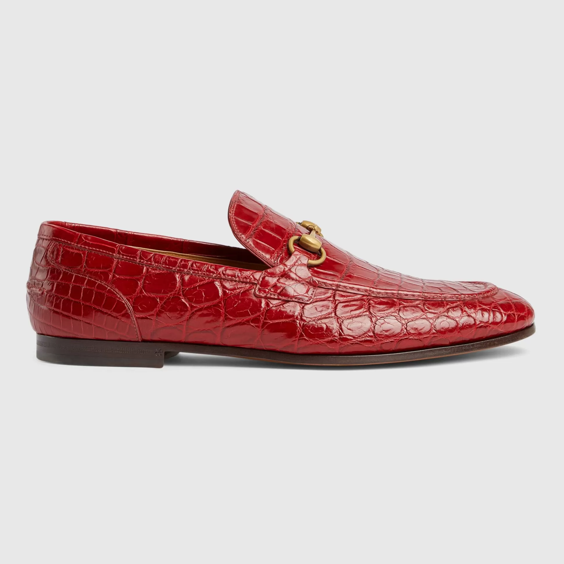 GUCCI Men'S Jordaan Crocodile Loafer-Men Loafers