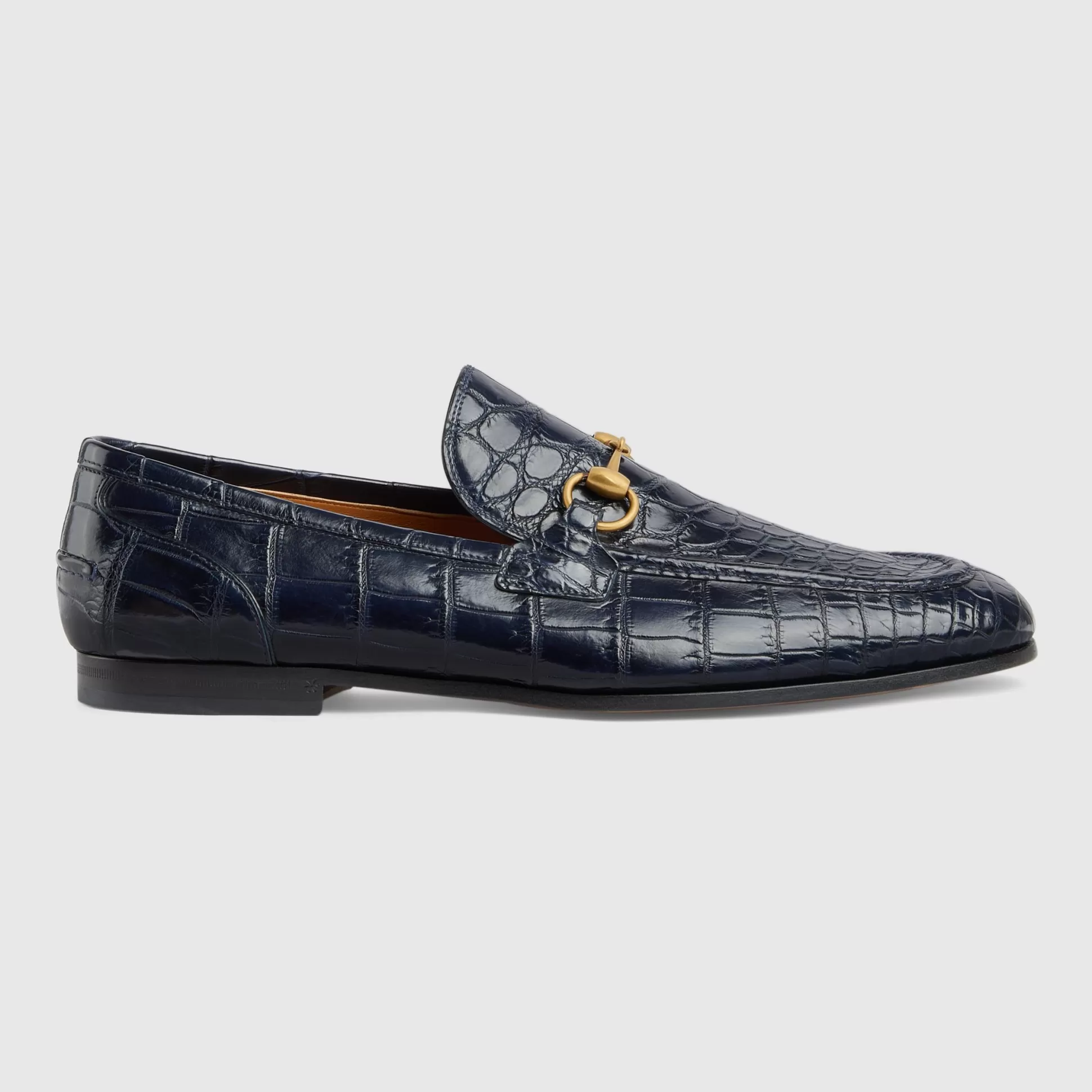 GUCCI Men'S Jordaan Crocodile Loafer-Men Loafers