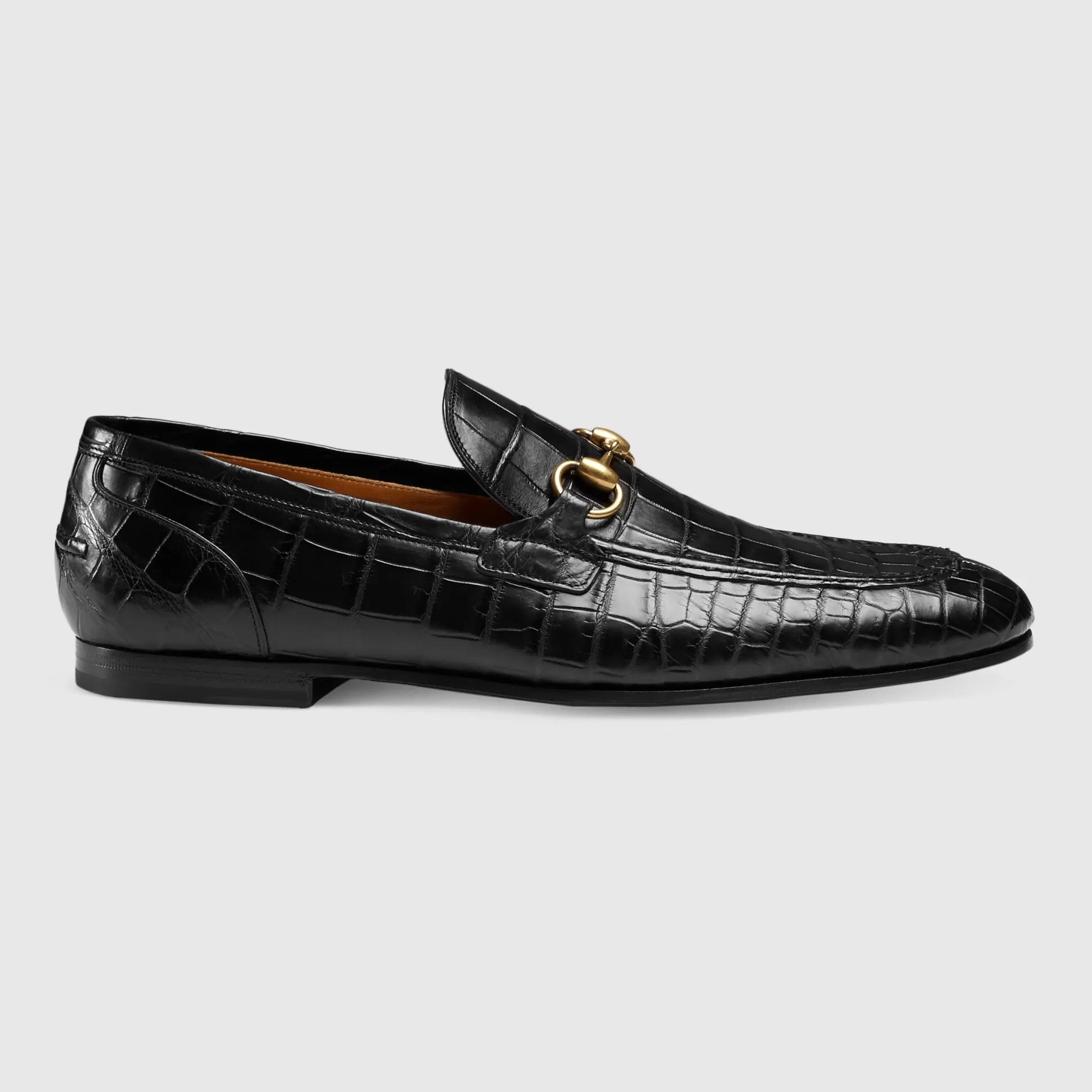 GUCCI Men'S Jordaan Crocodile Loafer-Men Loafers