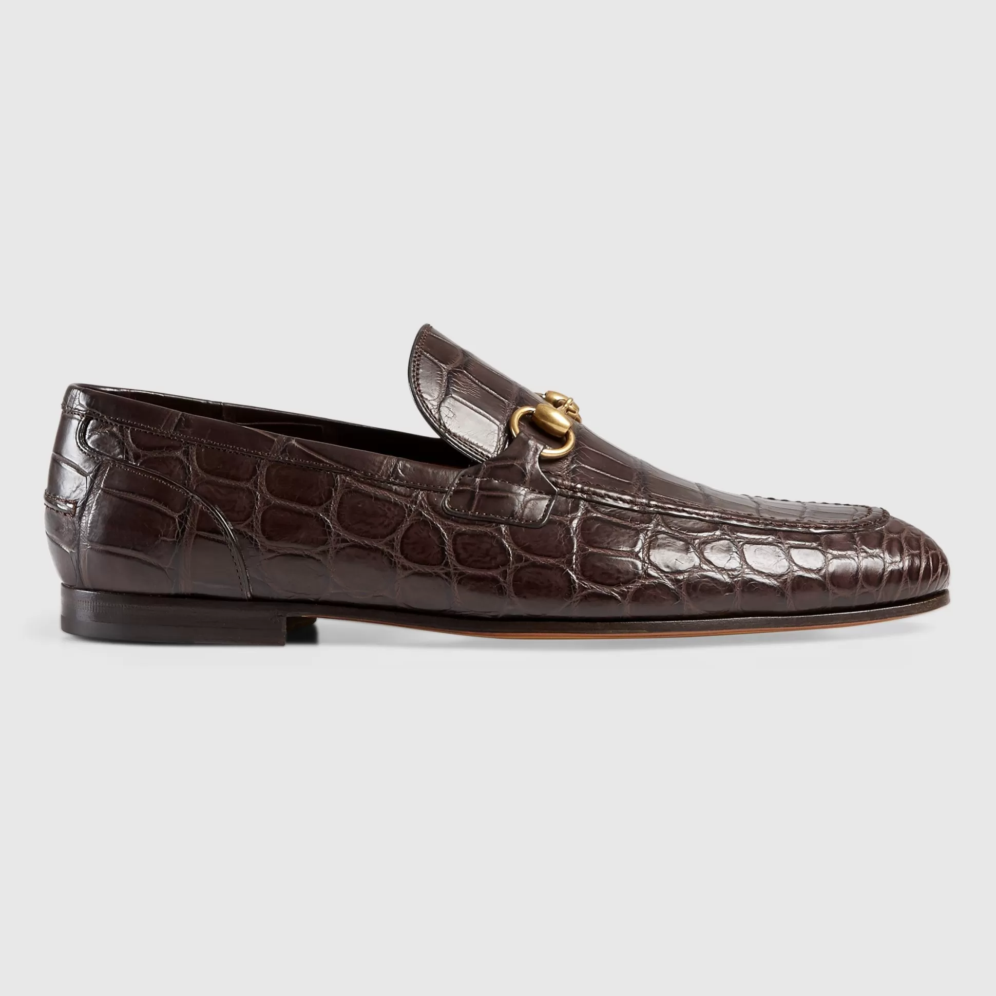 GUCCI Men'S Jordaan Crocodile Loafer-Men Loafers