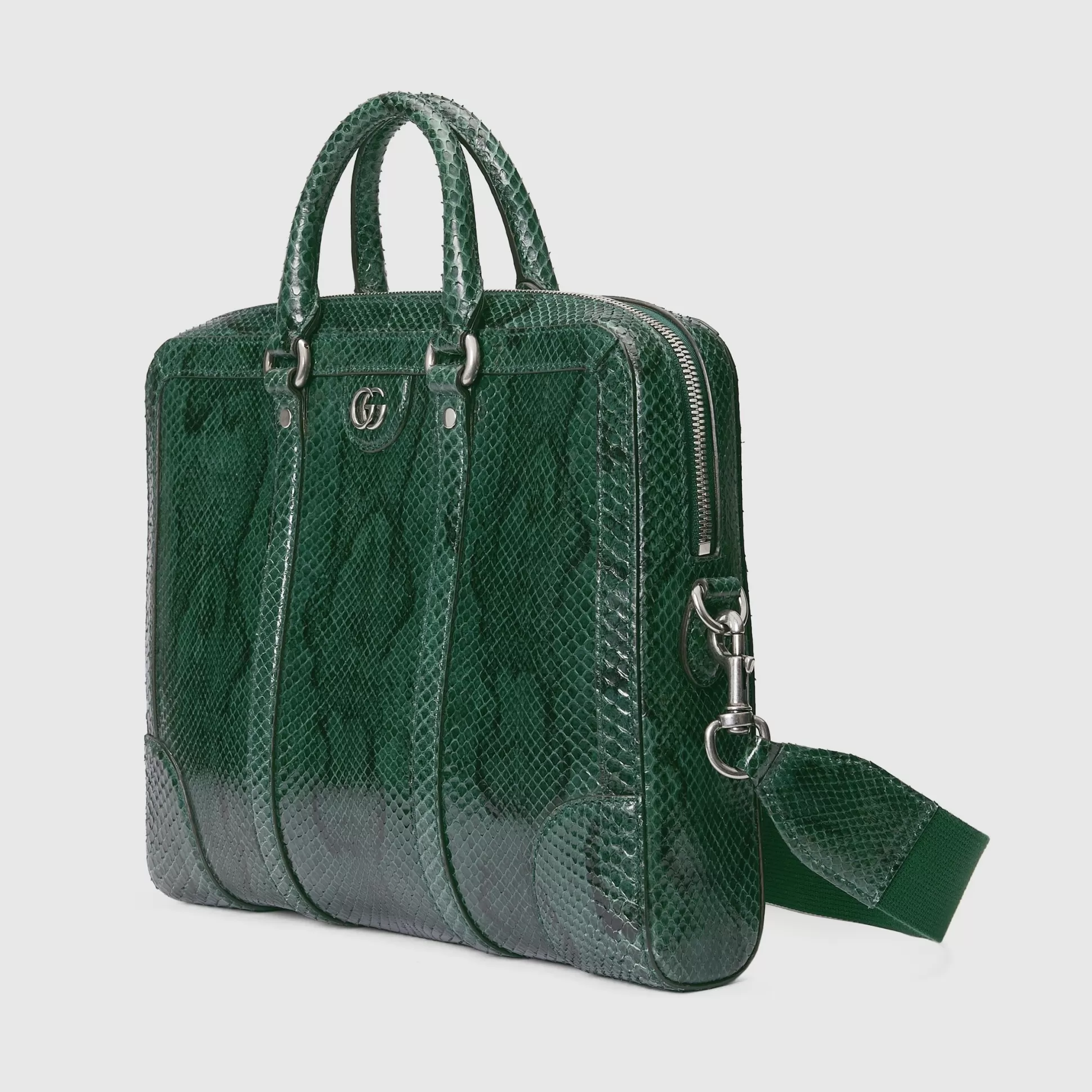 GUCCI Python Briefcase With Double G-Men Precious Bags