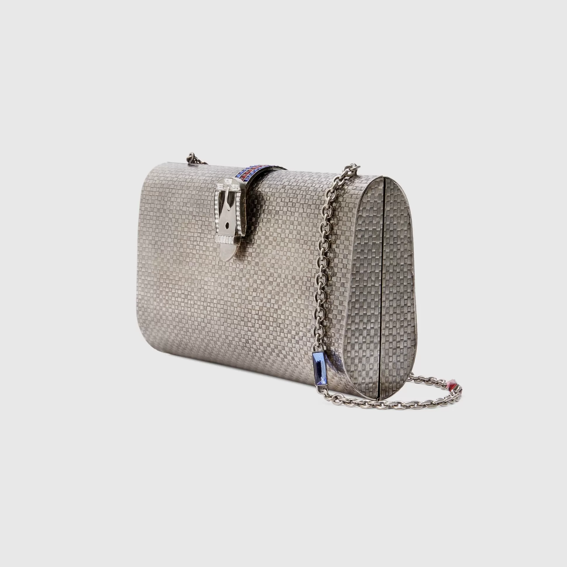 GUCCI Small Shoulder Bag With Crystal Buckle-Women Clutches & Evening Bags