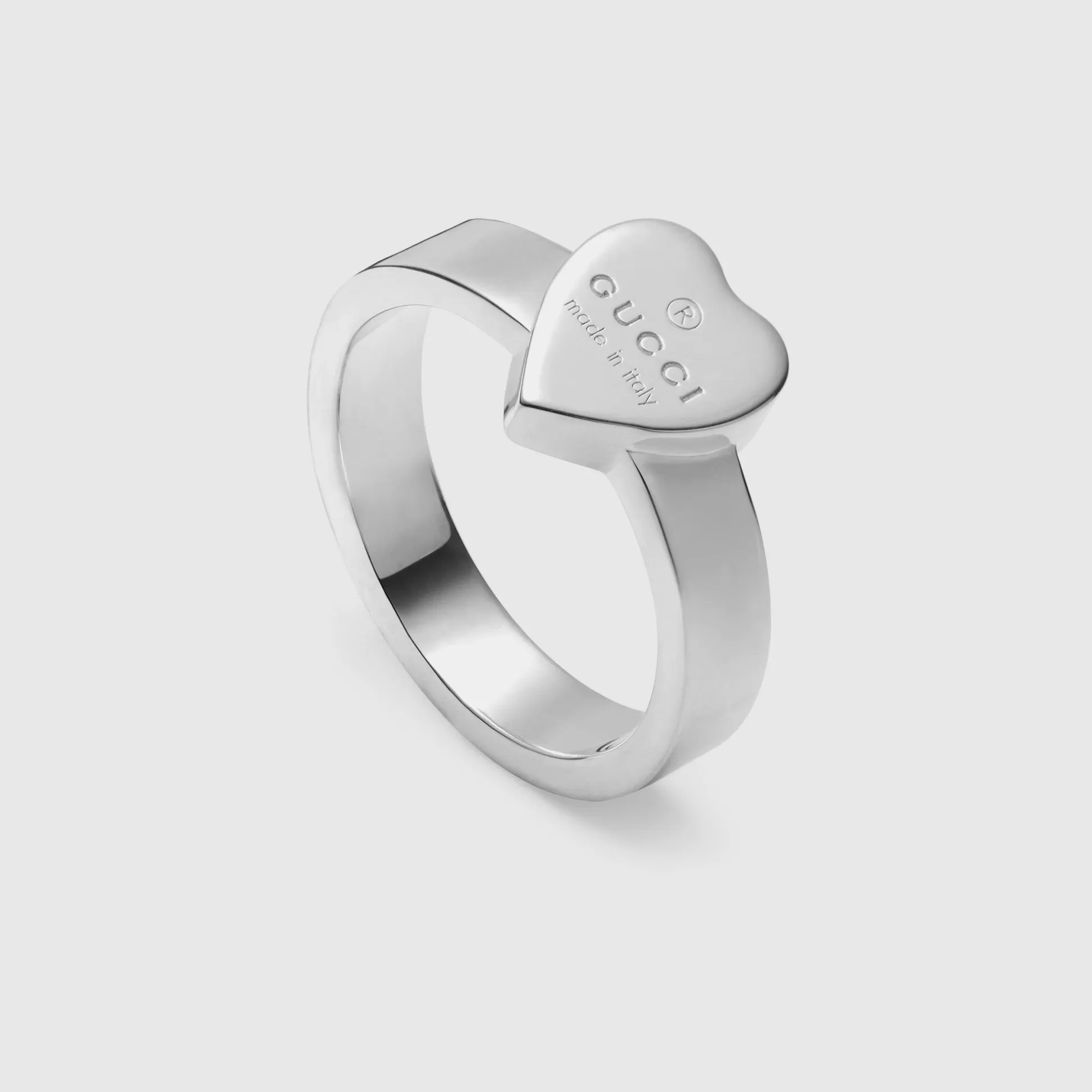 GUCCI Trademark Ring With Heart Pendant- Rings