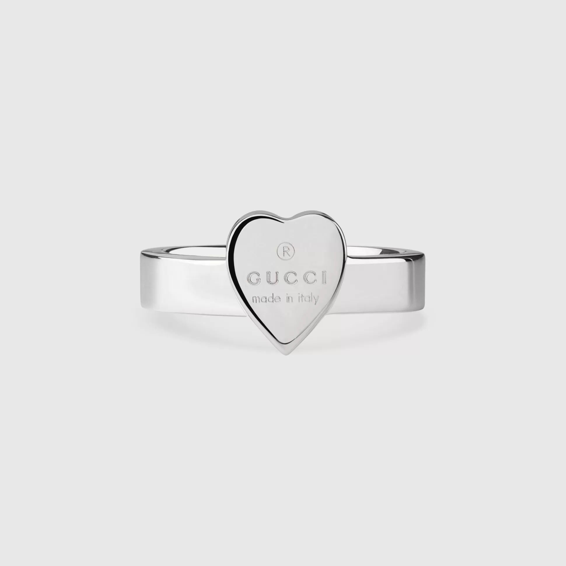 GUCCI Trademark Ring With Heart Pendant- Rings