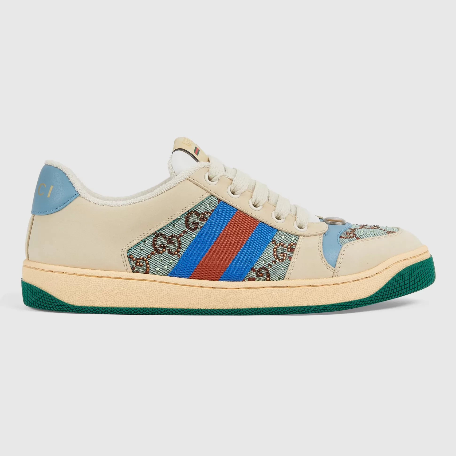 GUCCI Women'S Screener Sneaker With Crystals-Women Sneakers