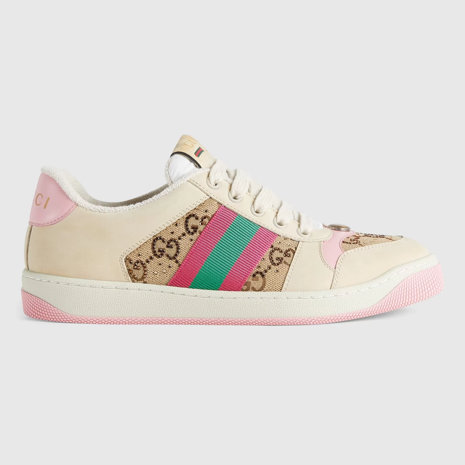 GUCCI Women'S Screener Sneaker With Crystals-Women Sneakers